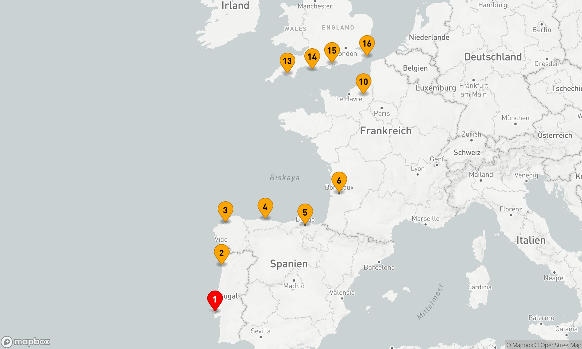 Route 15 Nächte - BUCHT VON BISCAY: SPANIEN & FRANKREICH EXPLORER