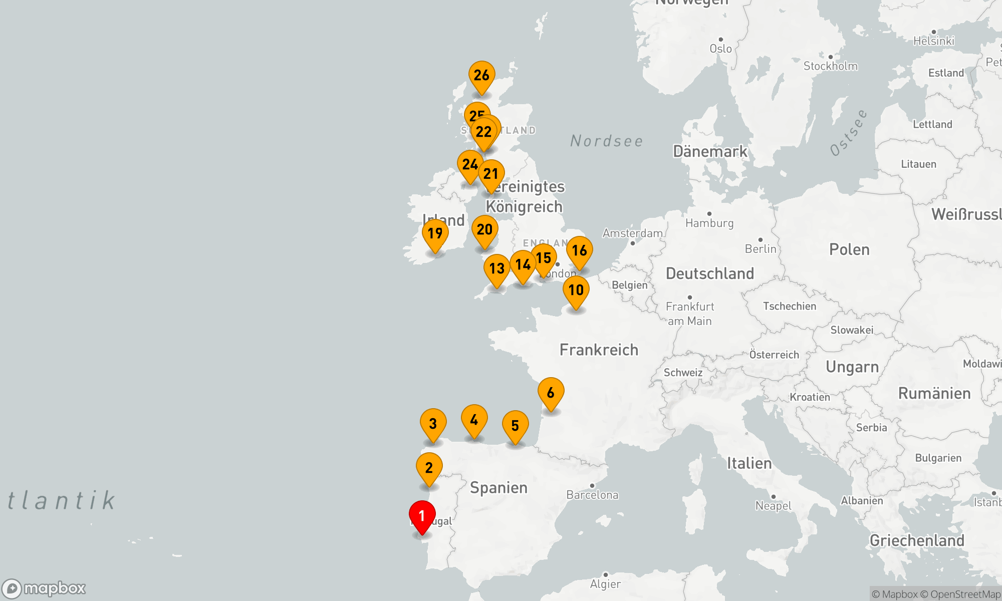 Route 29 Nächte - SPANIEN,  FRANKREICH & BRITISCHE INSELN EXPLORER