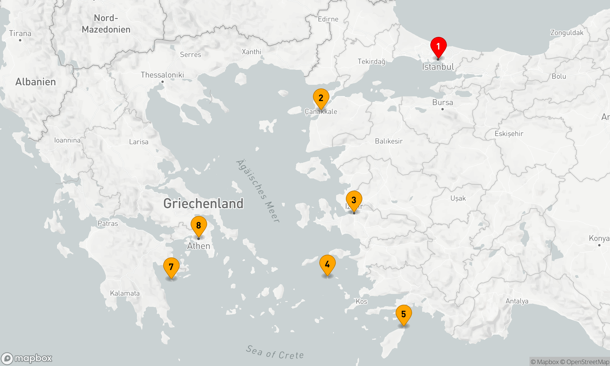 Route 7 Nächte - JUWELEN DER TÜRKEI UND DER GRIECHISCHEN INSELN