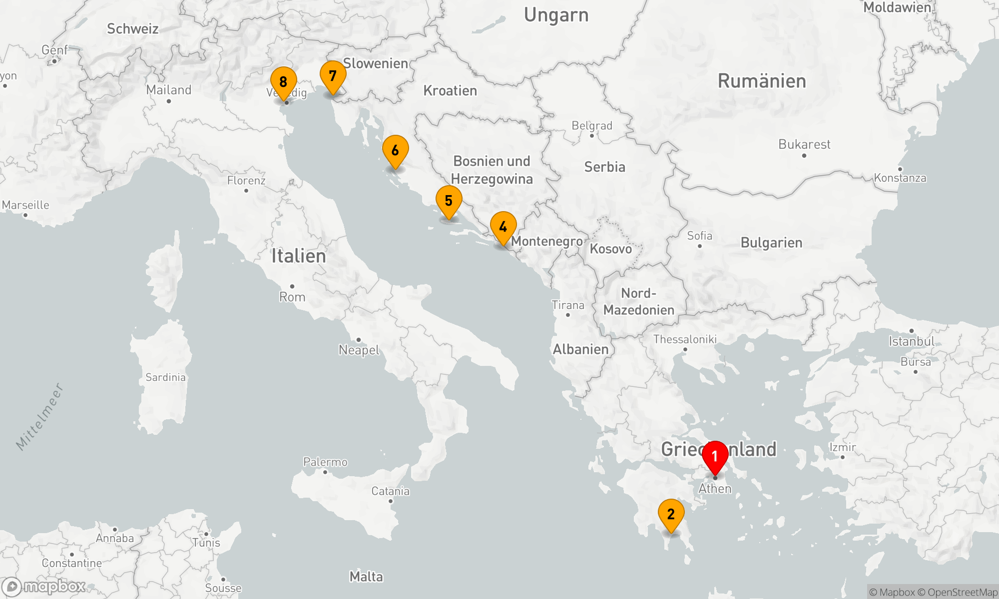 Route 7 Nächte - ADRIATISCHE & GRIECHISCHE EDELSTEINE