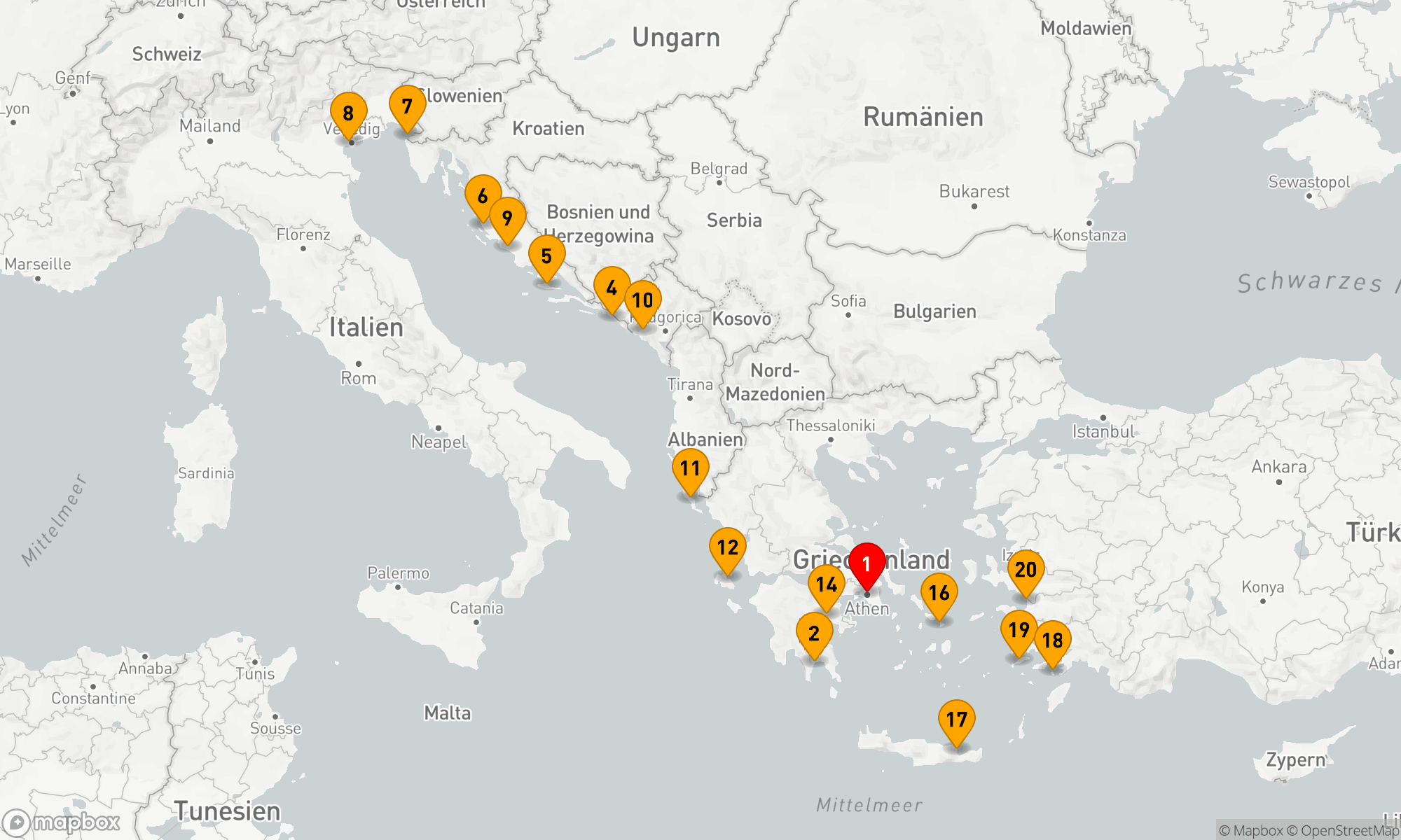Route 21 Nächte - ADRIATISCHE,  EPHESISCHE UND GRIECHISCHE EDELSTEINE