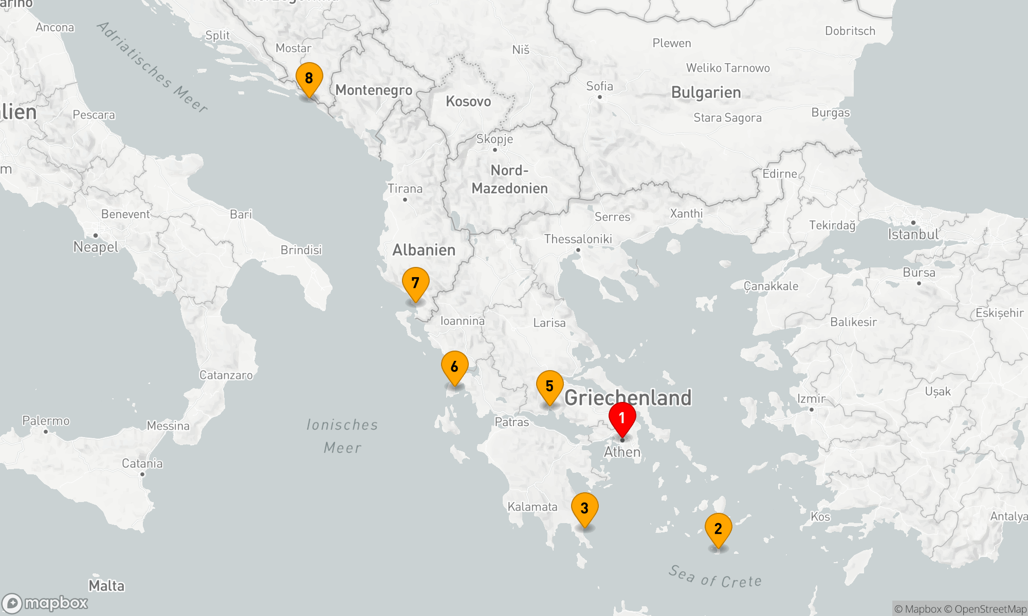 Route 7 Nächte - GRIECHENLAND & DALMATINISCHE FREUDEN
