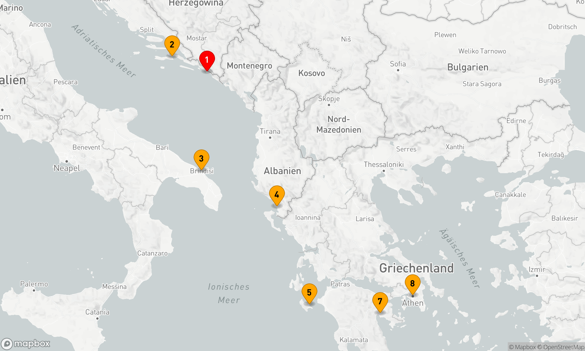 Route 7 Nächte - GRIECHENLAND & DALMATINISCHE FREUDEN