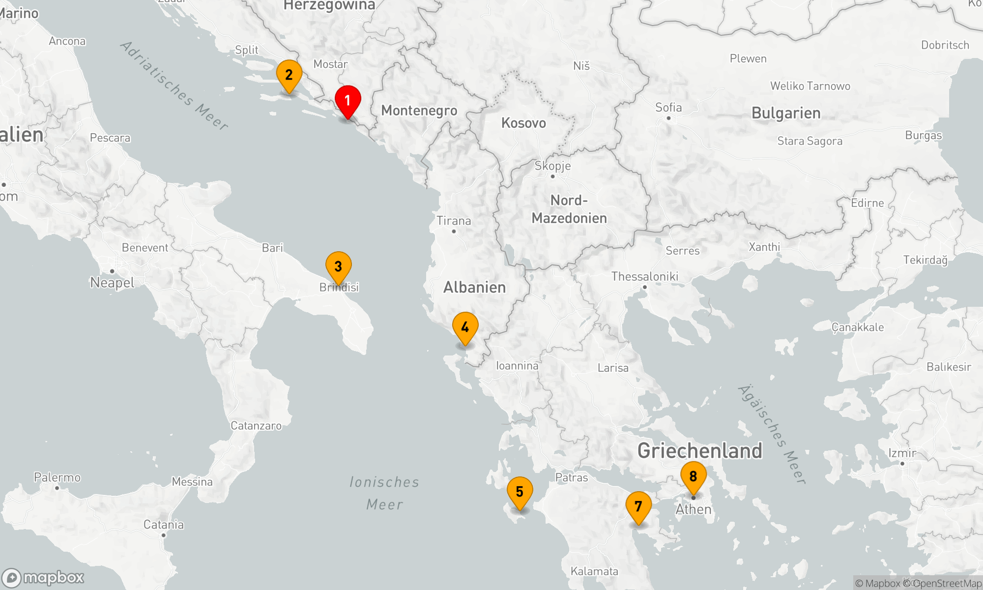 Route 7 Nächte - GRIECHENLAND & DALMATINISCHE FREUDEN