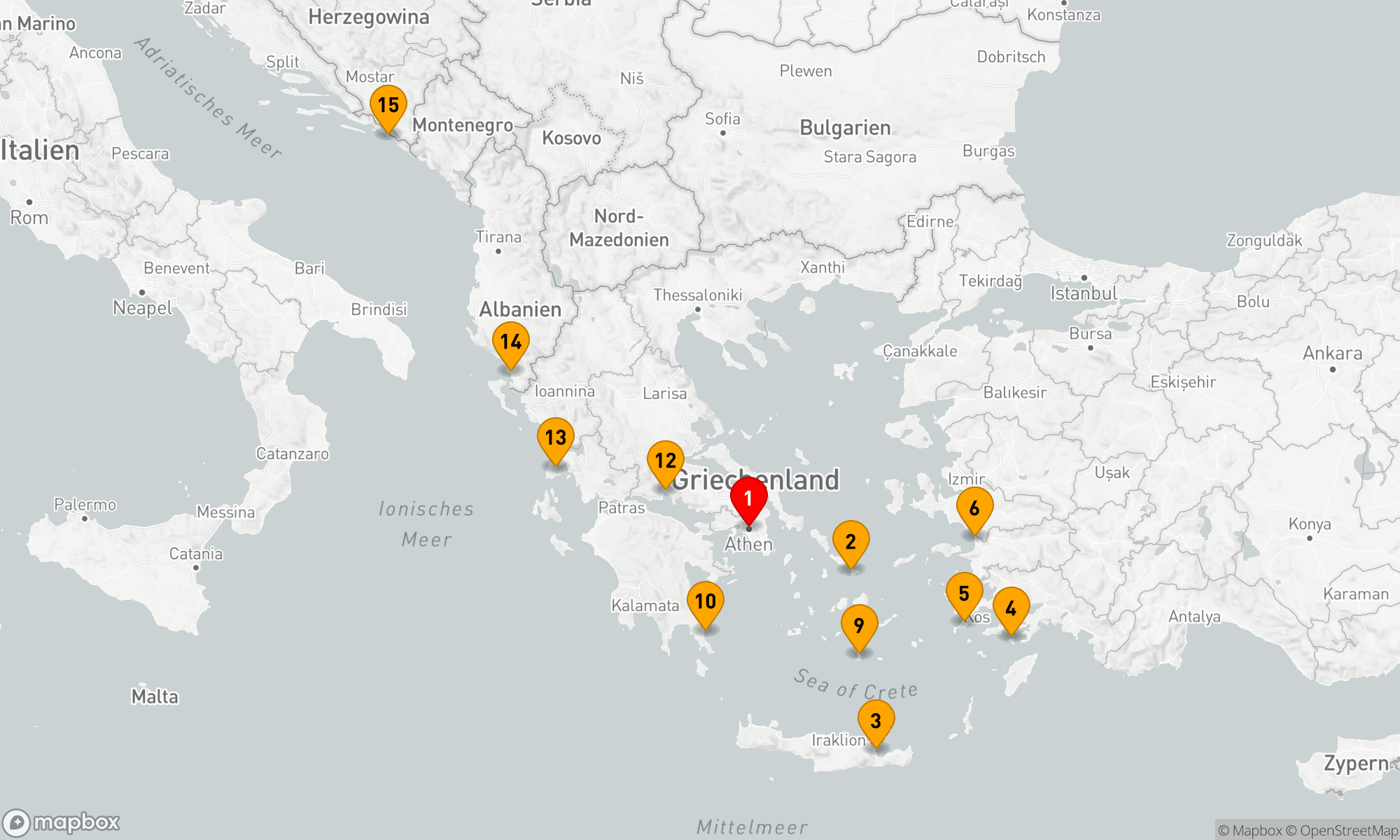 Route 14 Nächte - GRIECHISCHE EDELSTEINE,  EPHESUS UND DALMATINISCHE KÖSTLICHKEITEN