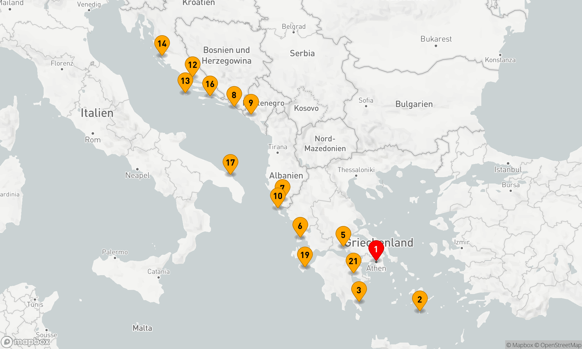 Route 21 Nächte - GRIECHISCHE EDELSTEINE & DALMATINISCHE KÜSTE