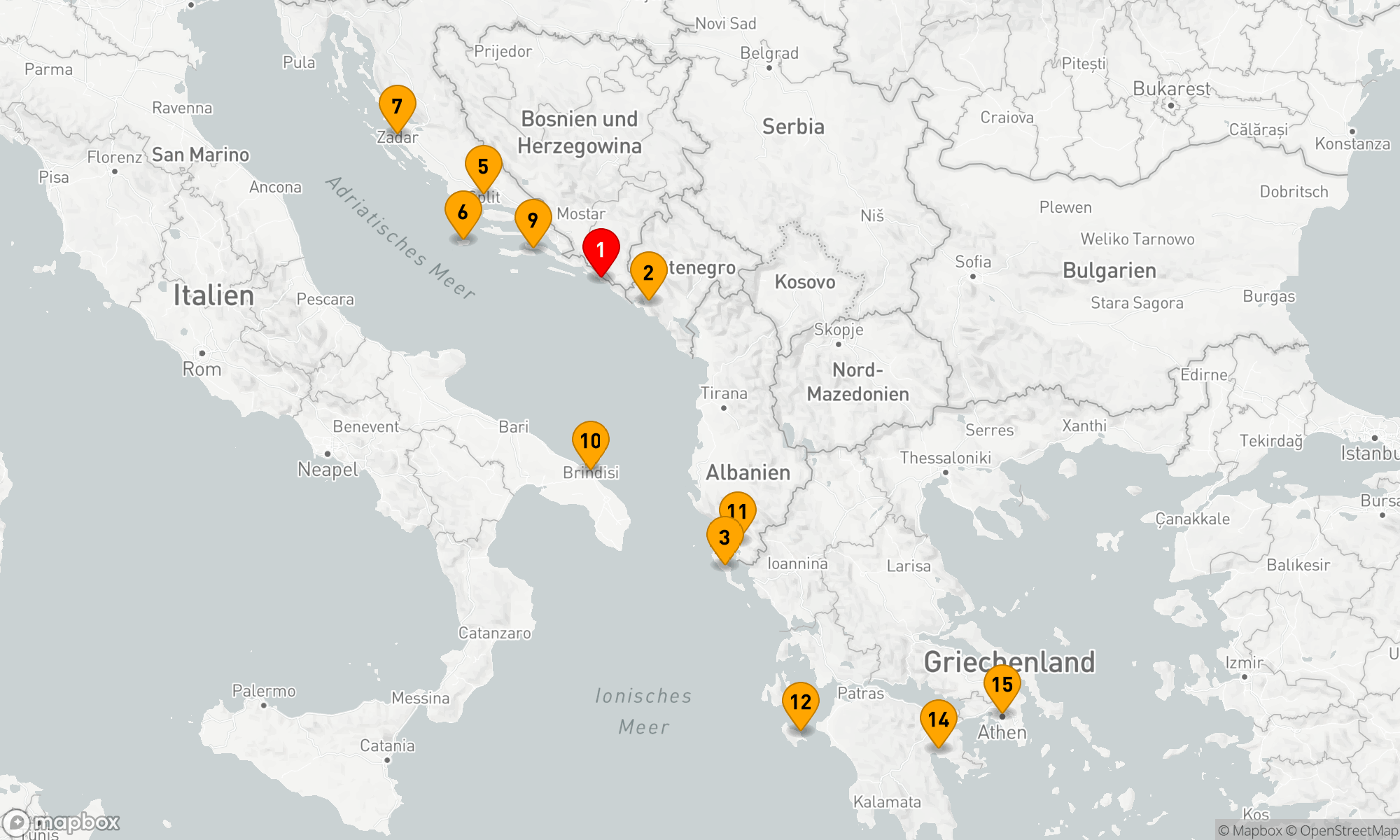 Route 14 Nächte - GRIECHISCHE EDELSTEINE & DALMATINISCHE KÖSTLICHKEITEN