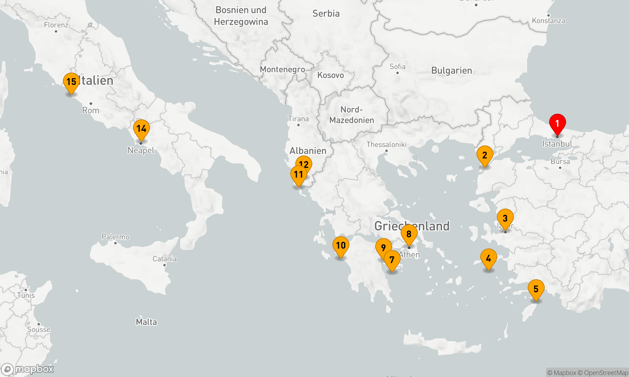 Route 14 Nächte - TÜRKEI,  GRIECHENLAND & RÖMISCHE EDELSTEINE