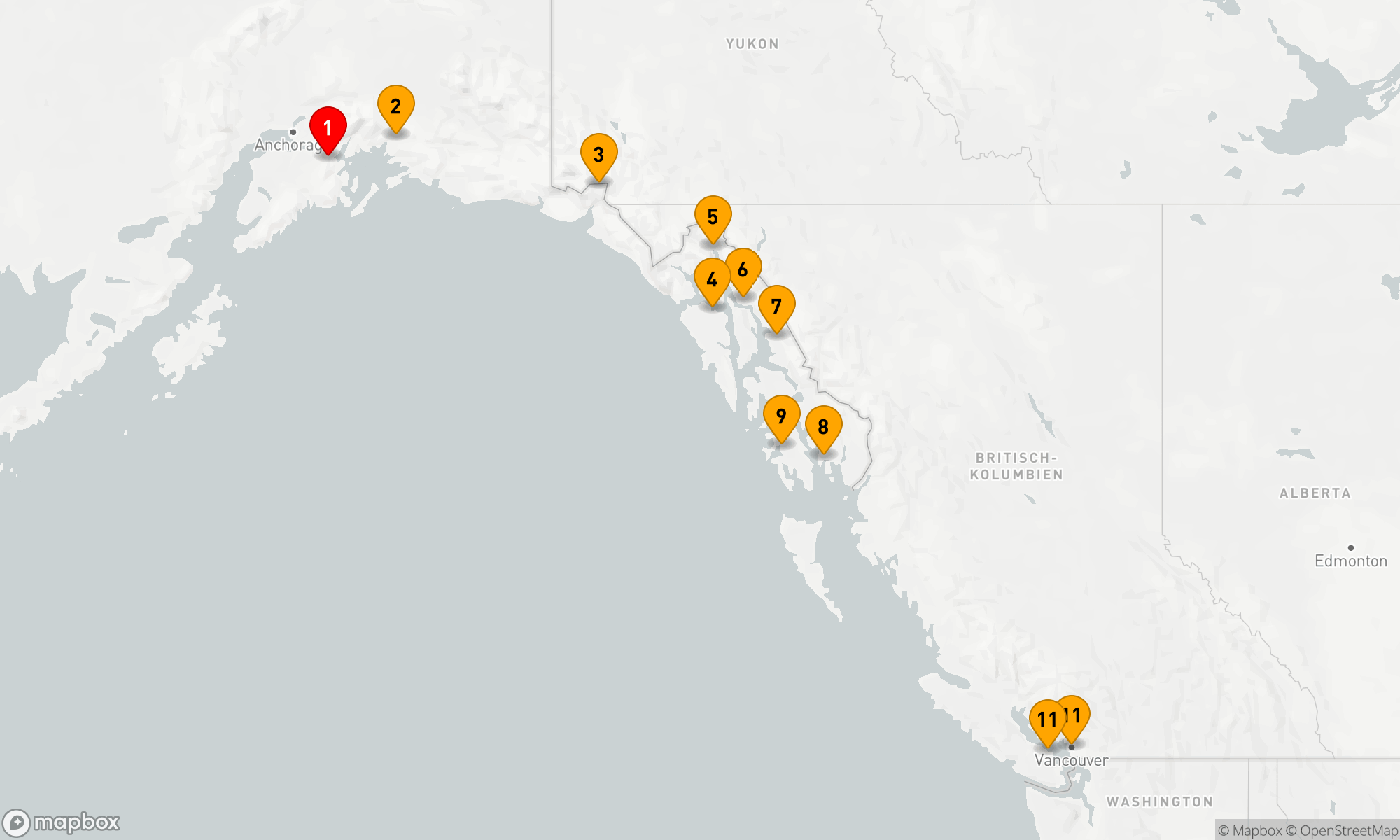 Route 11 Nächte - ALASKA KREUZFAHRT: HUBBARD GLACIER,  JUNEAU & KETCHIKAN