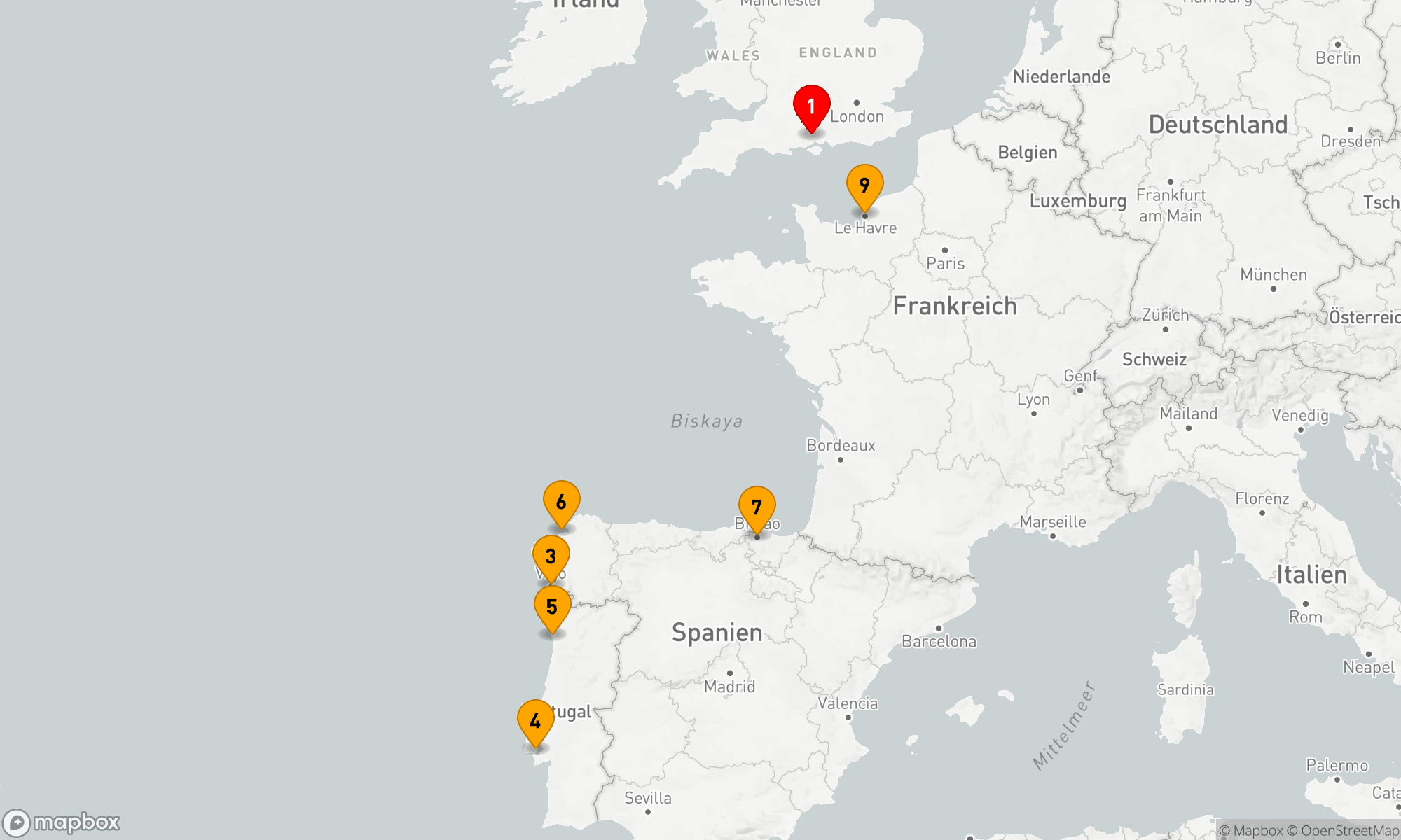 Route 9 Nächte - SPANIEN,  PORTUGAL & FRANKREICH