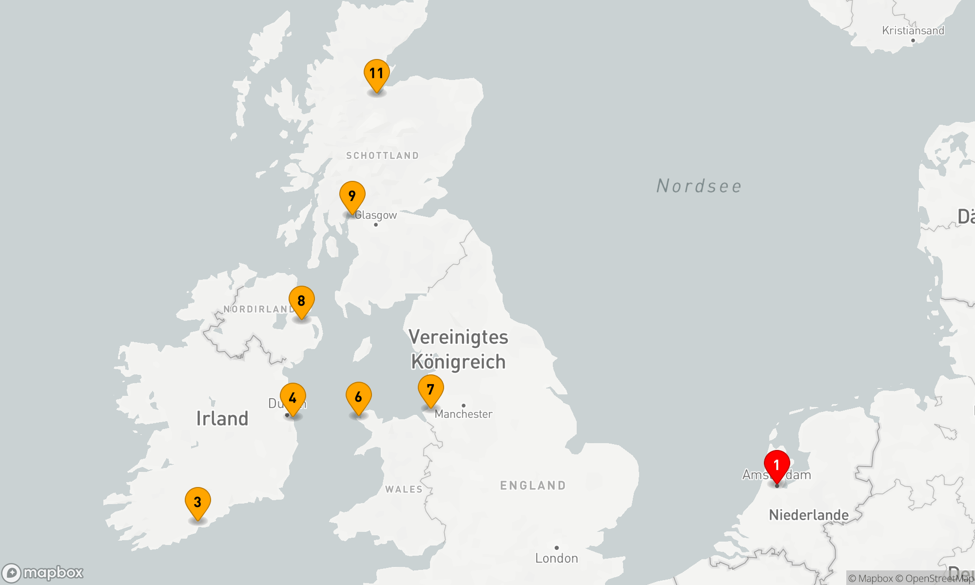 Route 12 Nächte - KREUZFAHRT ZU DEN BRITISCHEN INSELN