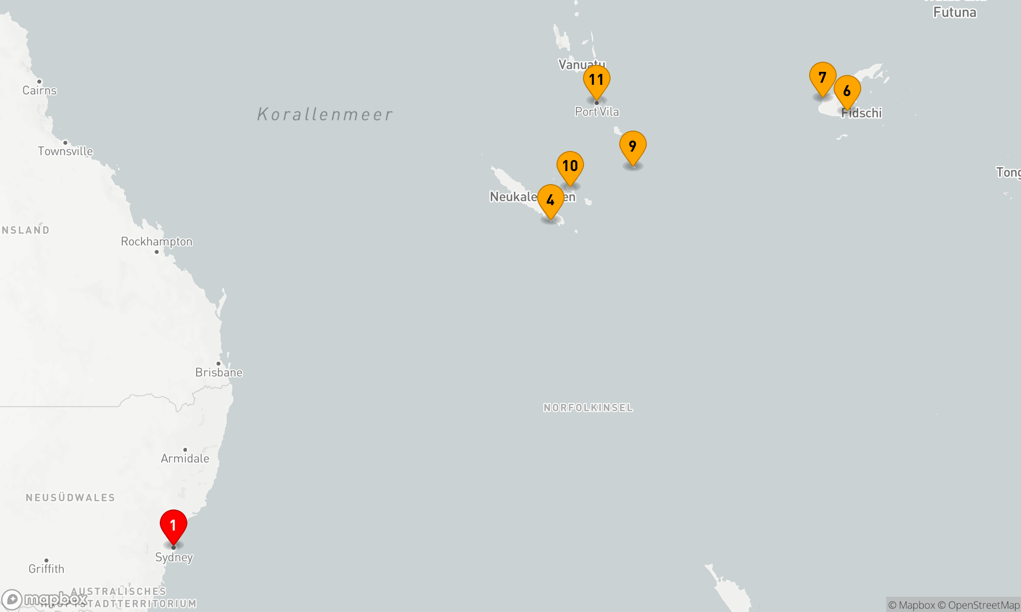 Route 14 Nächte - FIDSCHI & VANUATU KREUZFAHRT