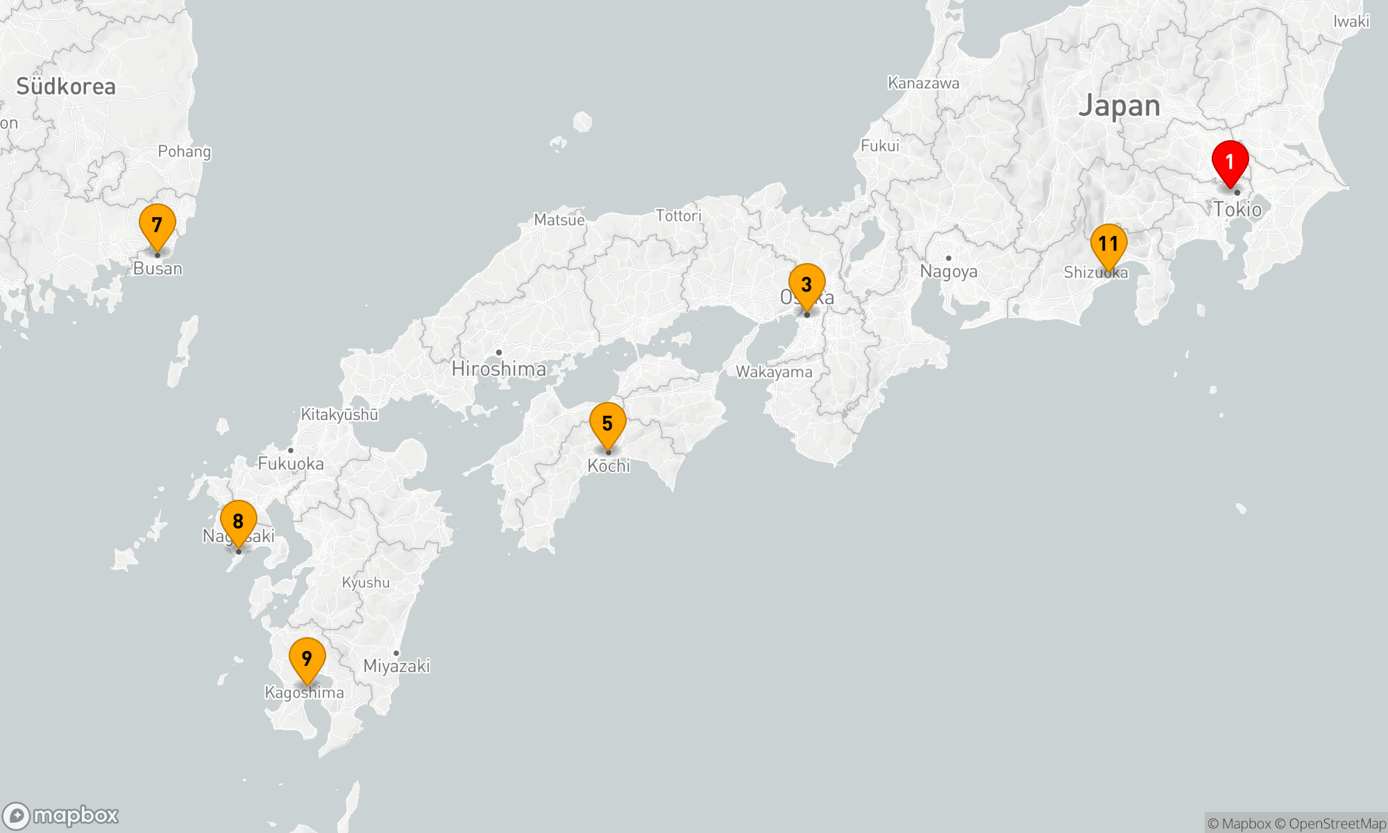 Route 12 Nächte - BEST OF JAPAN KREUZFAHRT