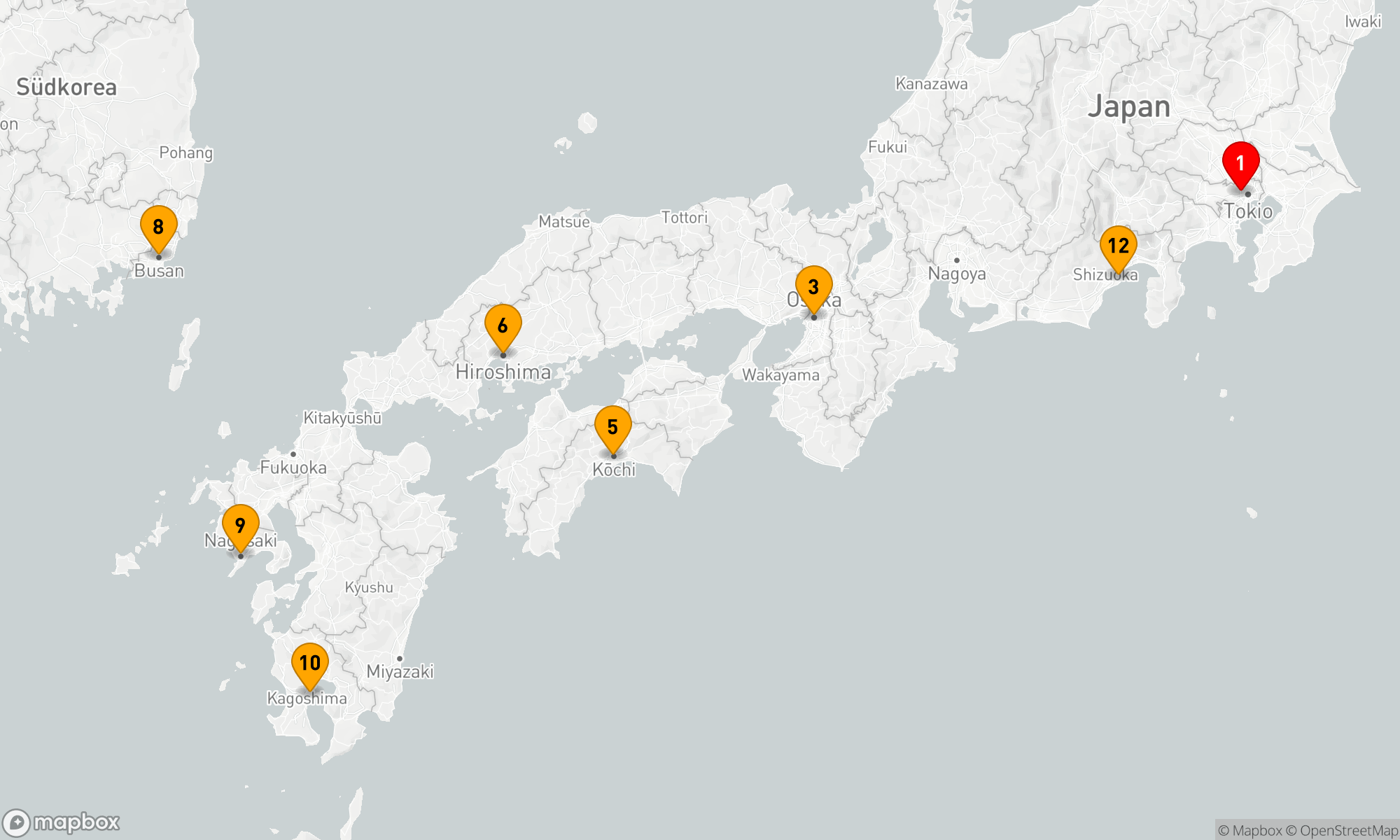 Route 12 Nächte - BEST OF JAPAN KREUZFAHRT