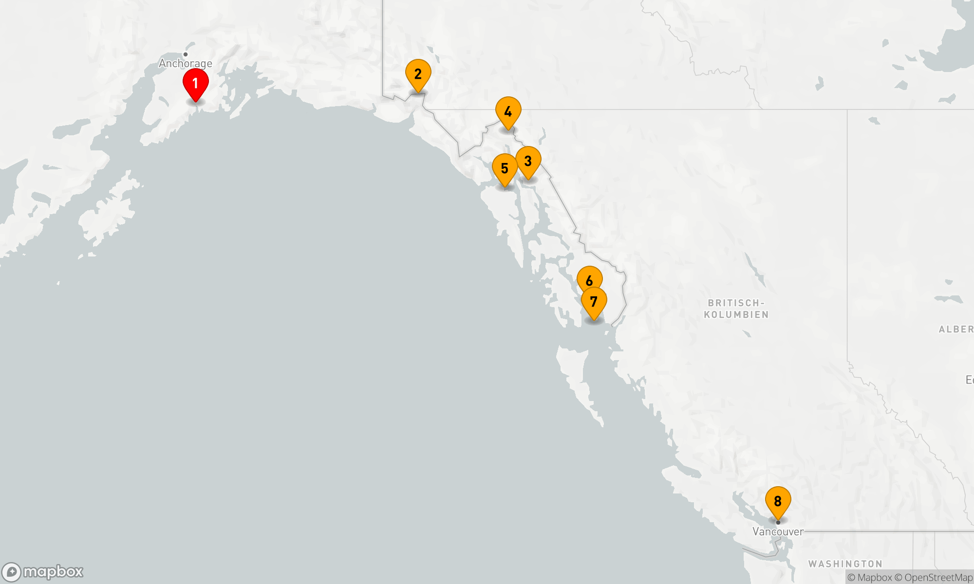 Route 7 Nächte - ALASKA SÜDLICHER GLETSCHER