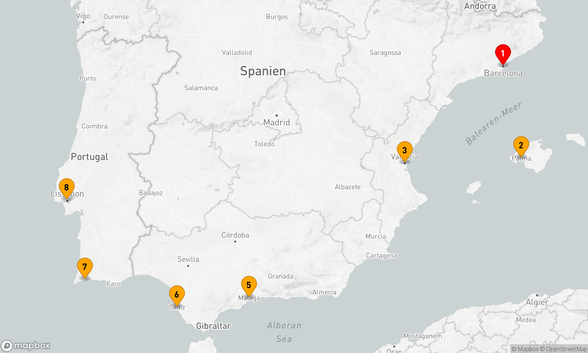 Route 7 Nächte - Kreuzfahrt durch Südspanien und Portugal – mit Smithsonian Journeys