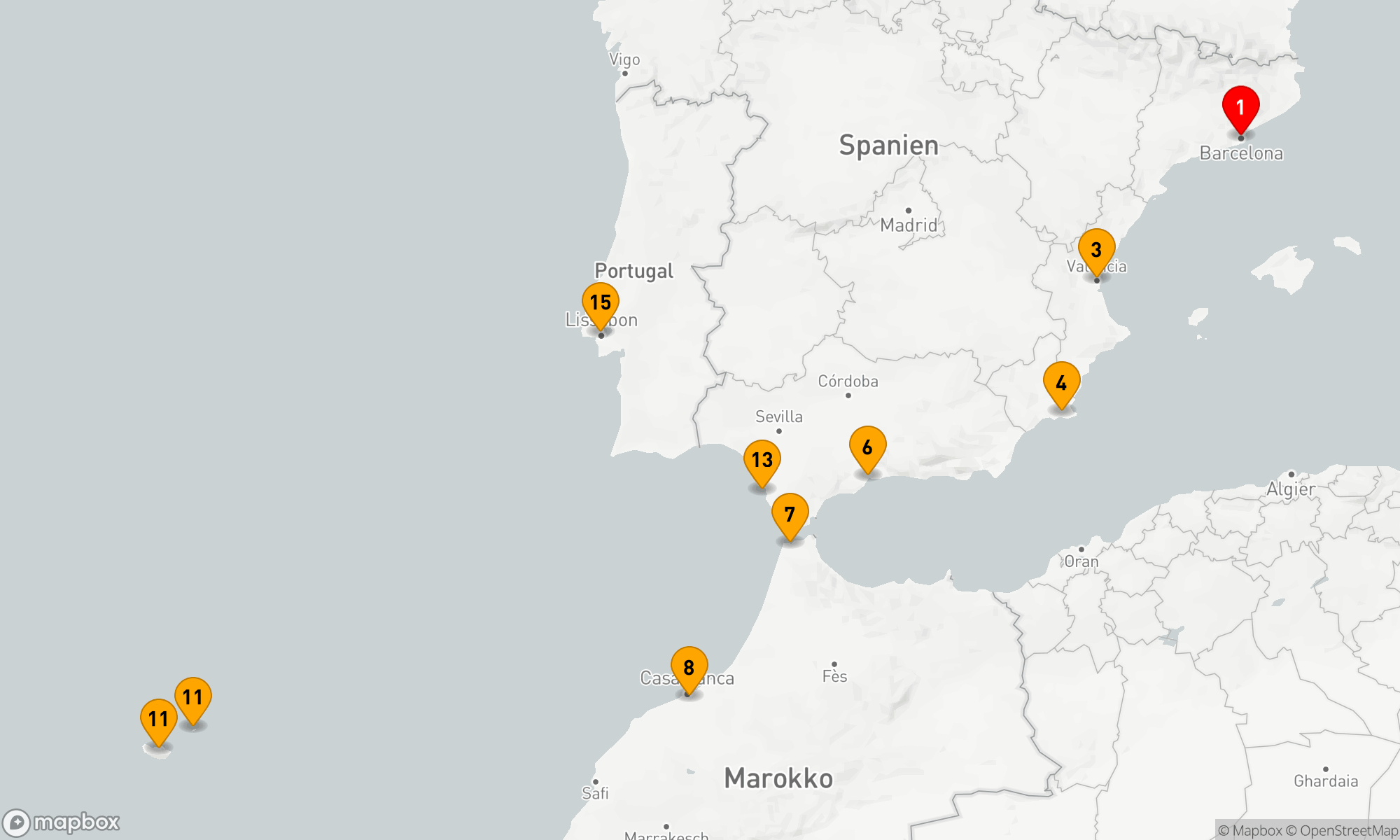 Route 14 Nächte - Mittelmeerzauber und Atlantikträume