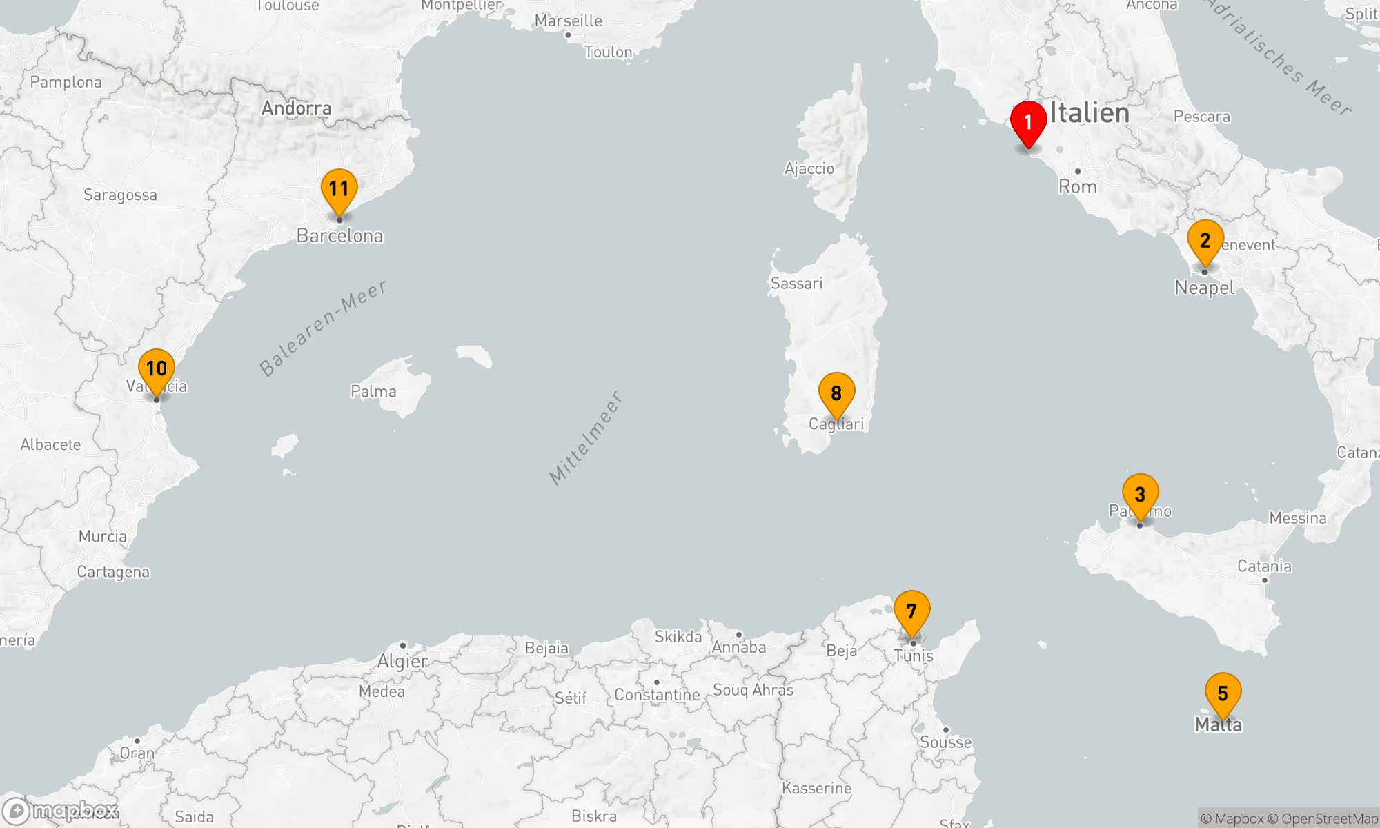 Route 10 Nächte - Mediterrane Schätze und kulturelle Vielfalt