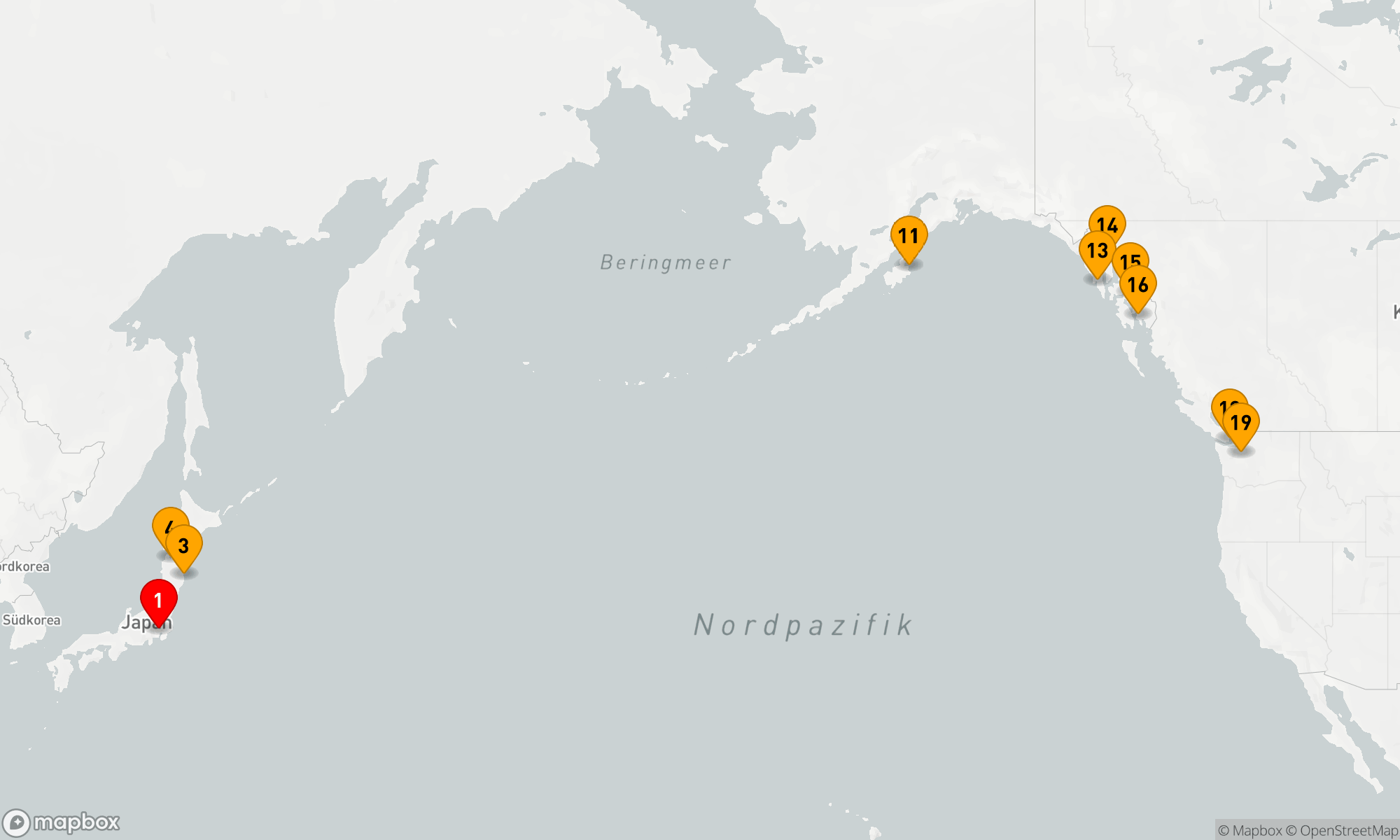 Route 18 Nächte - Entdeckungsreise von Japan nach Alaska und Kanada