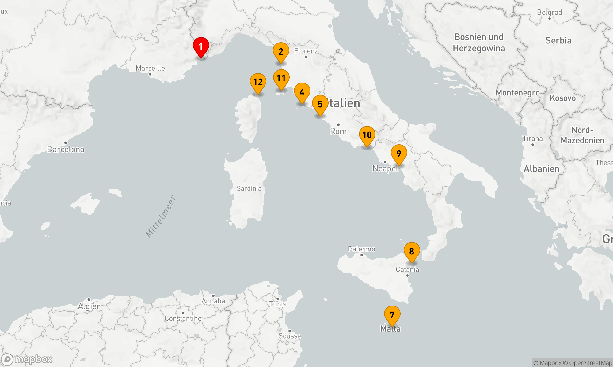 Route 12 Nächte - Mediterranes Kultur- und Küstenabenteuer