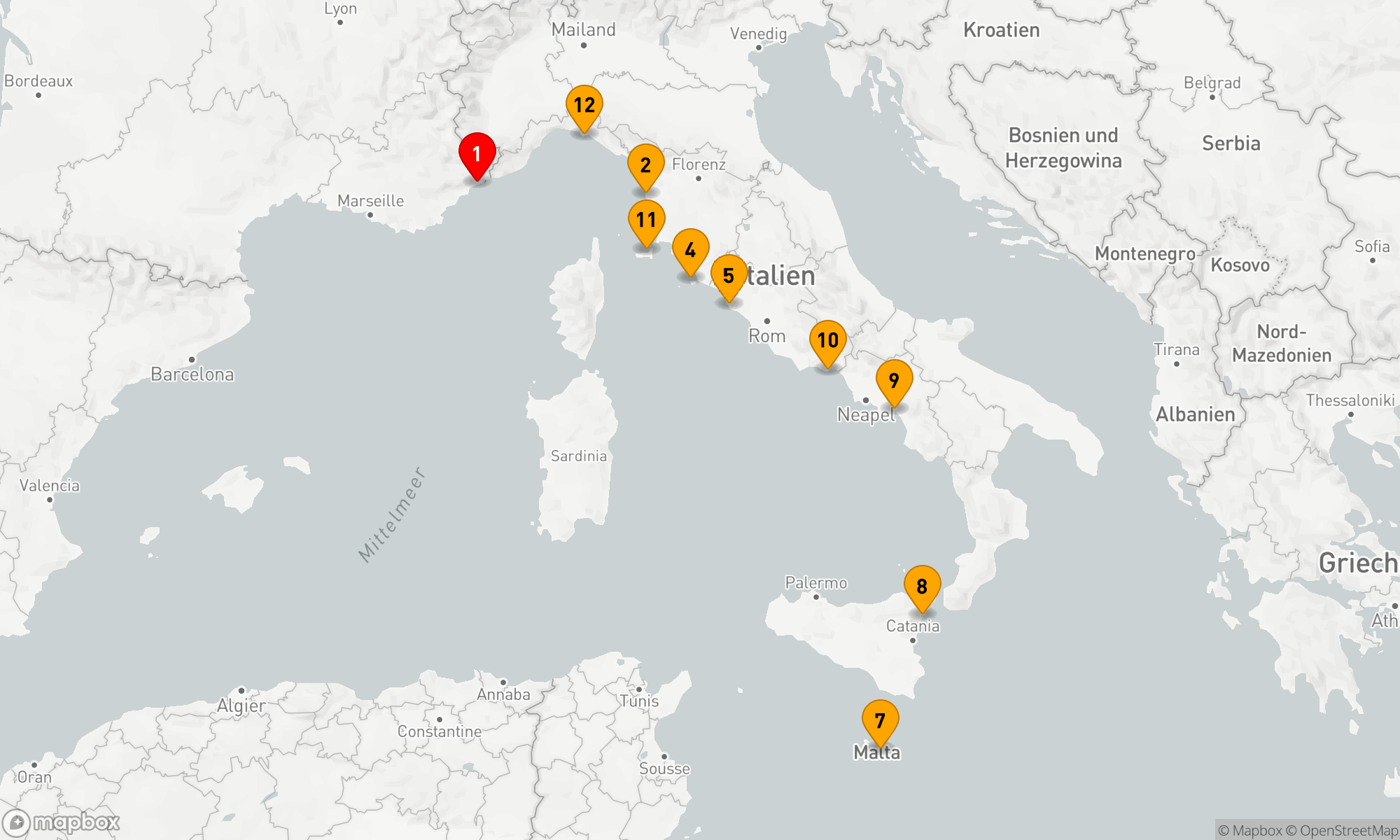 Route 12 Nächte - Mediterranes Juwelenmeer Abenteuer