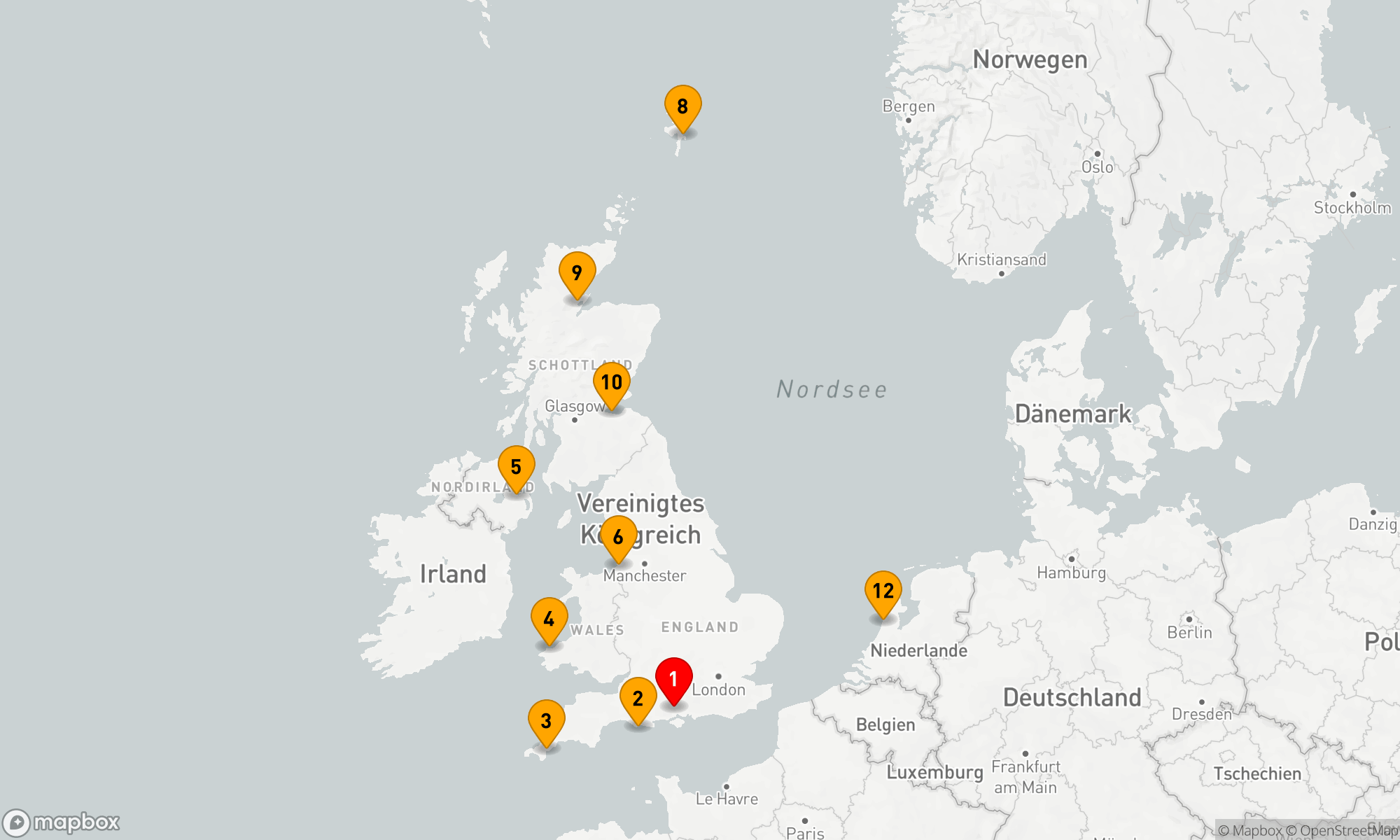 Route 11 Nächte - Elegante Küstenkulisse: Von der Britischen Ikone zum Niederländischen Charme