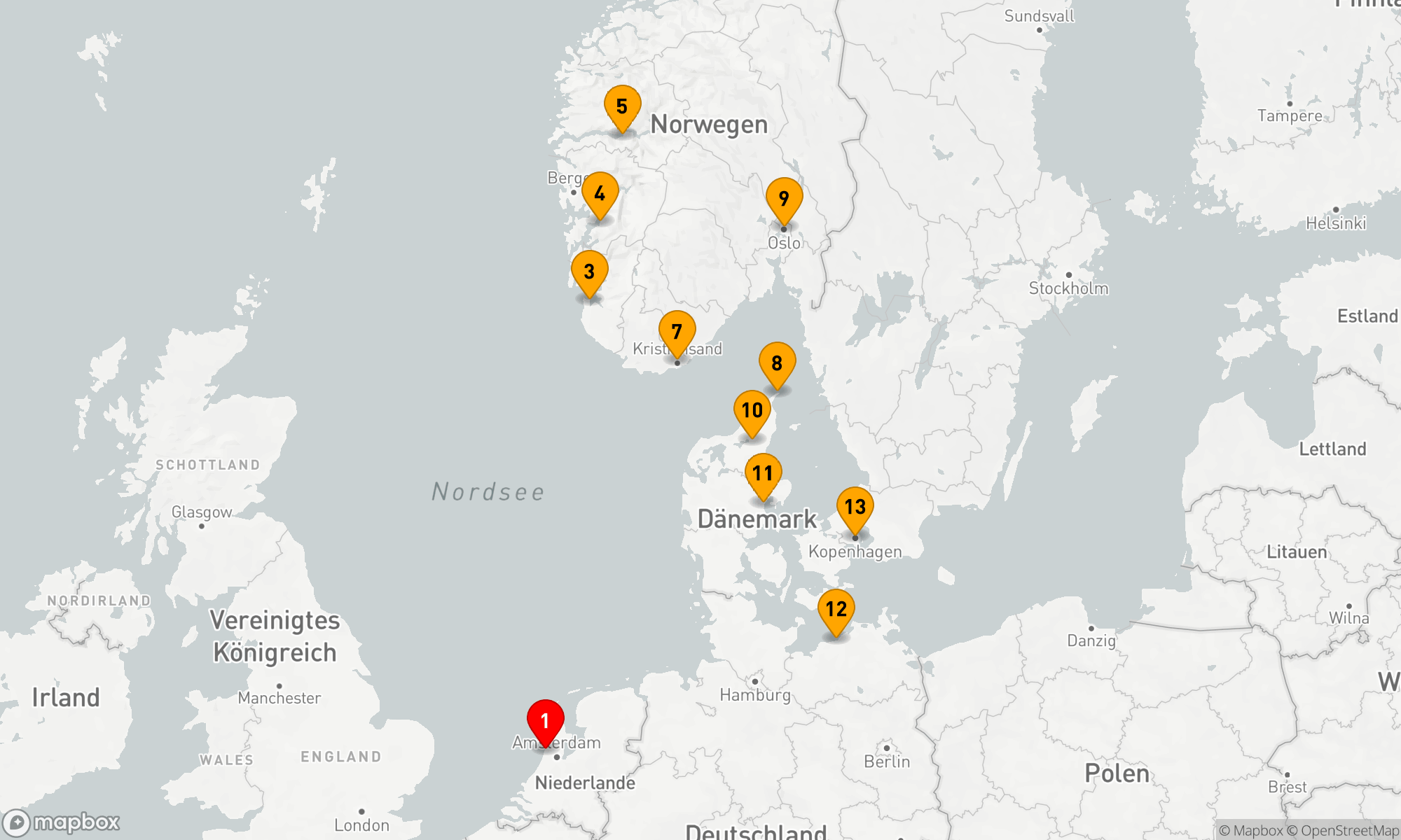 Route 12 Nächte - Nordische Schätze und Städteträume
