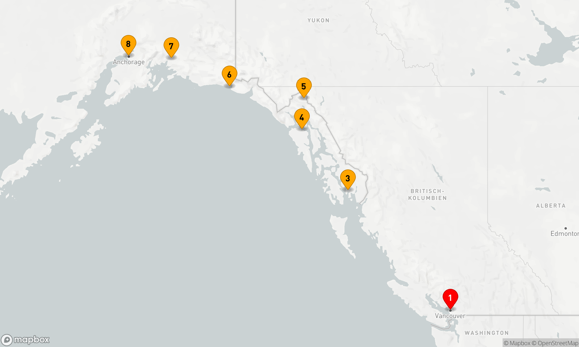 Route 7 Nächte - Gletscher und Gold: Entdeckungsreise ins Herz Alaskas