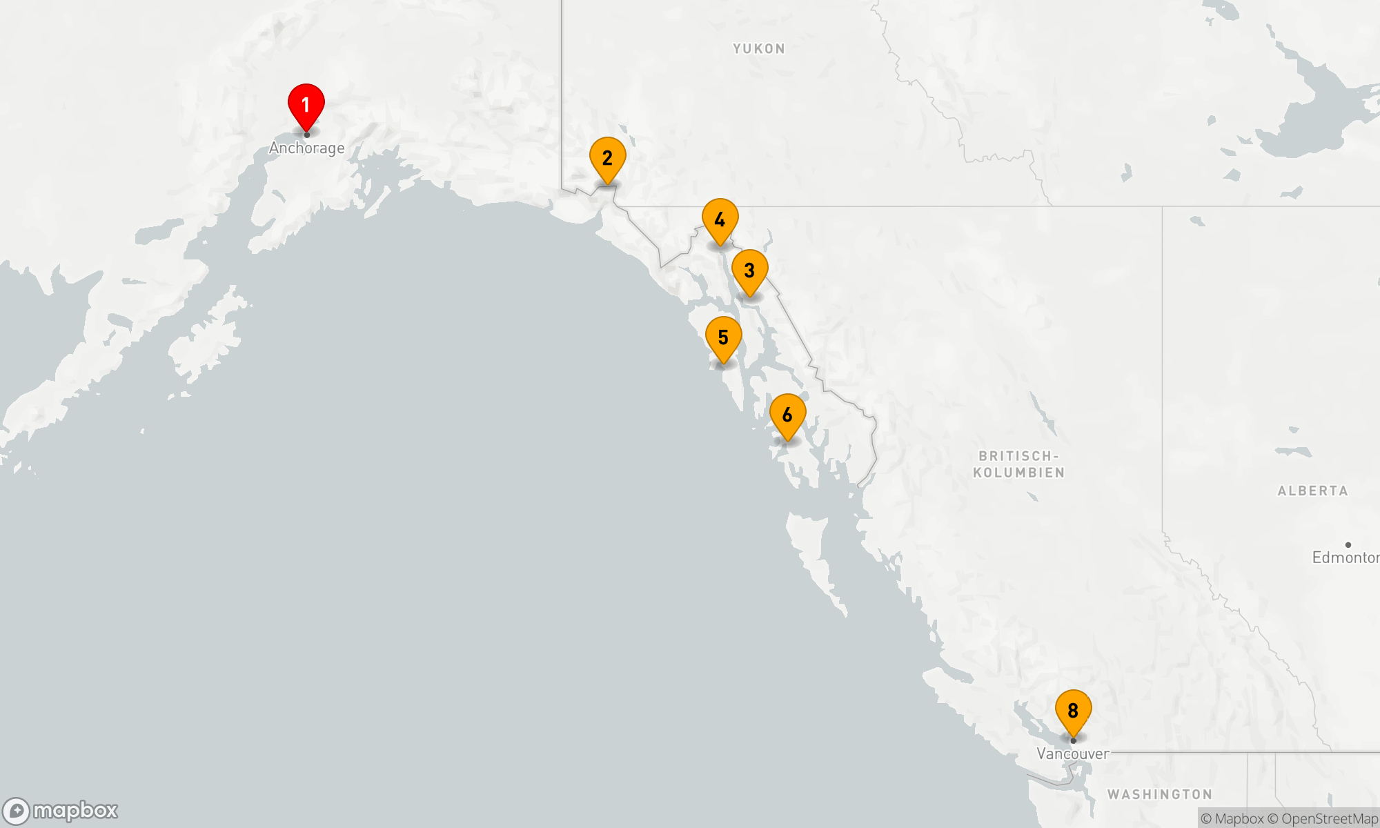 Route 7 Nächte - Glanz der Alaska-Passage