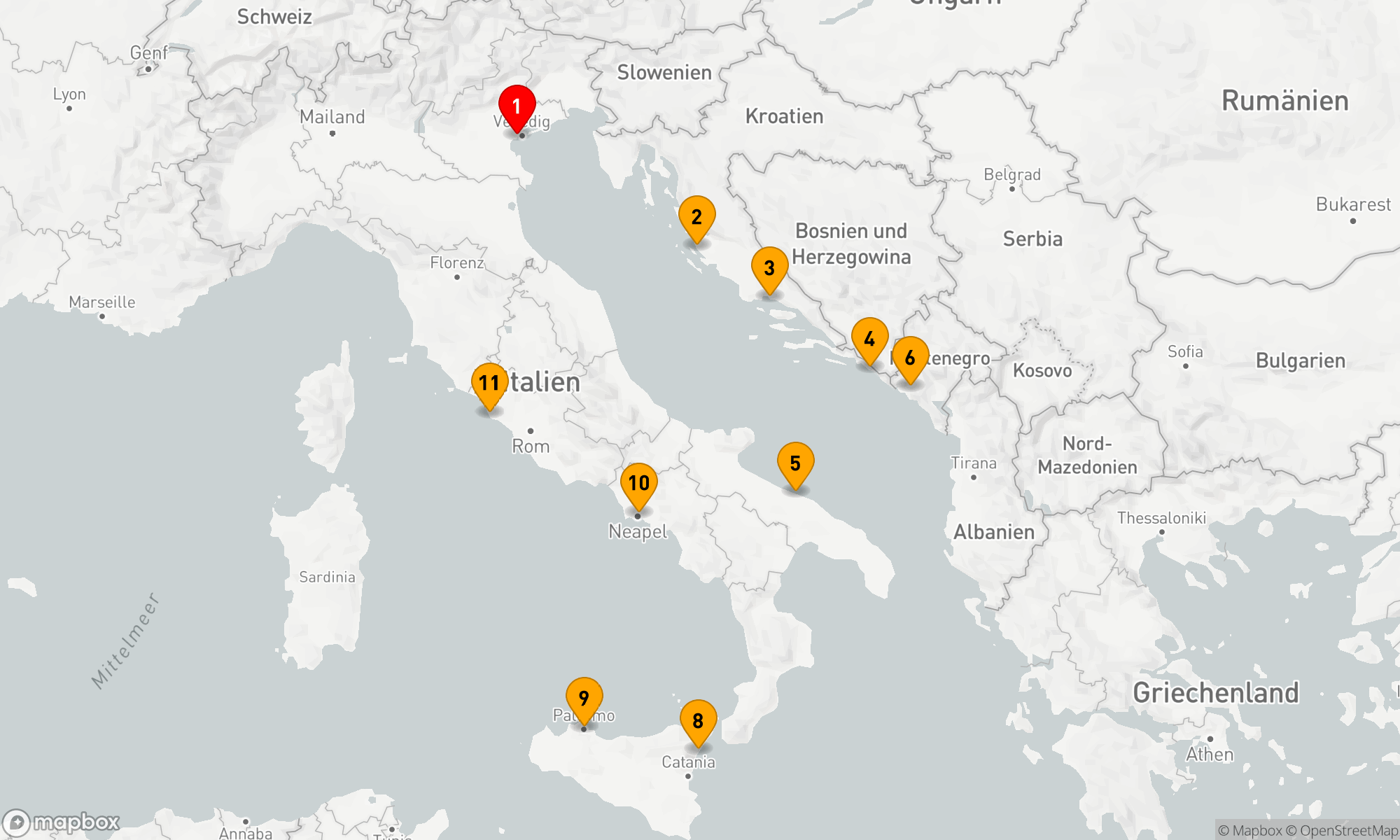 Route 10 Nächte - Mediterrane Entdeckungsreise: Von der Lagunenstadt zur Ewigen Stadt