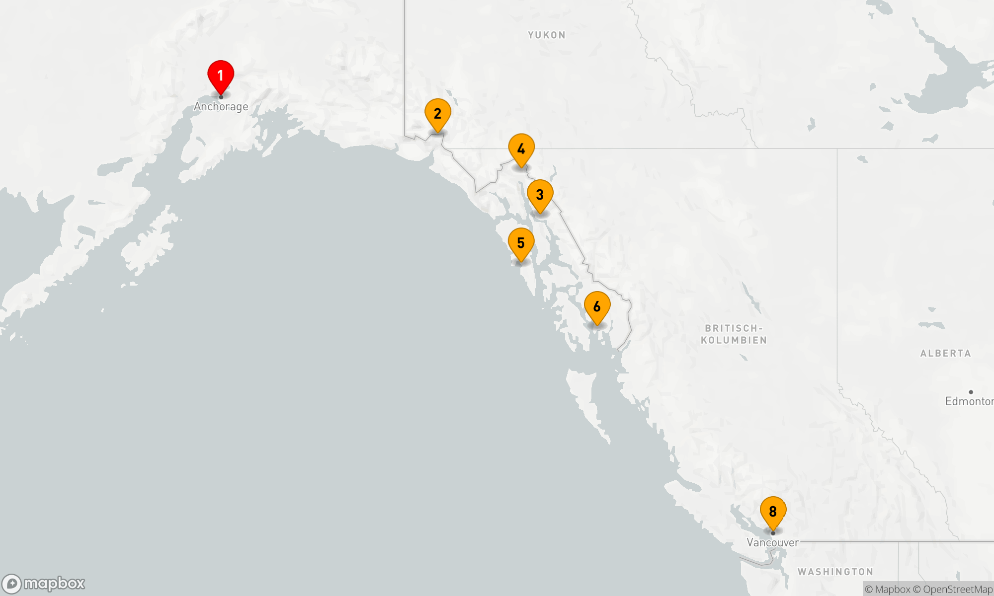 Route 7 Nächte - Alaskas majestätische Küstenkreuzfahrt