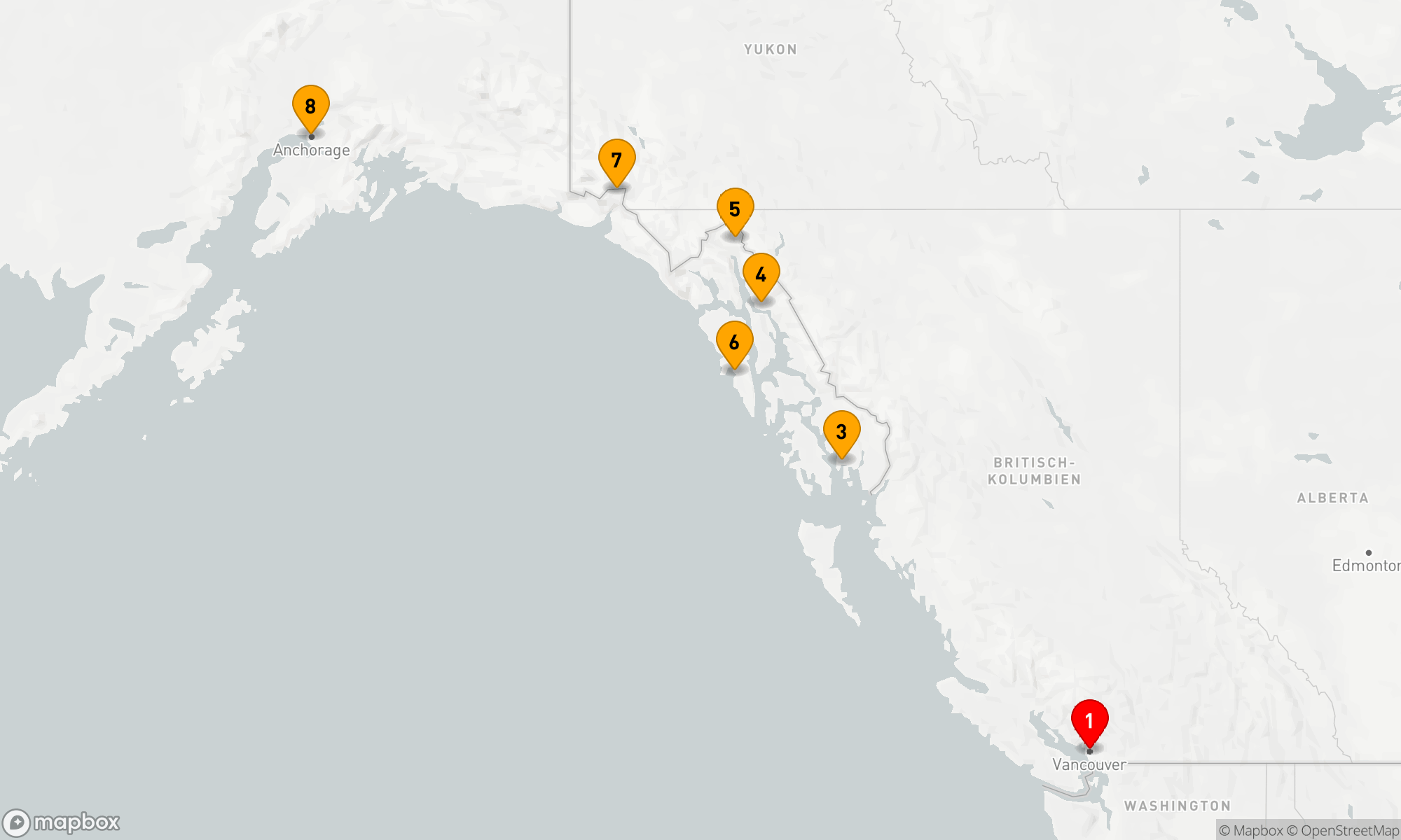 Route 7 Nächte - Gletscherzauber & Alaskas Schätze