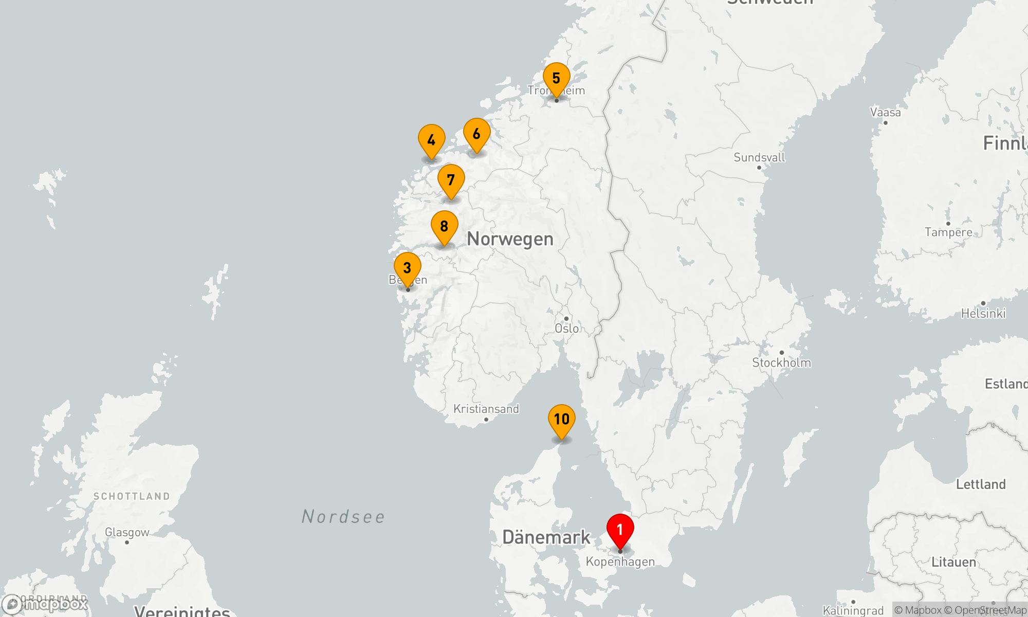Route 10 Nächte - Norwegische Fjordträume ab Kopenhagen