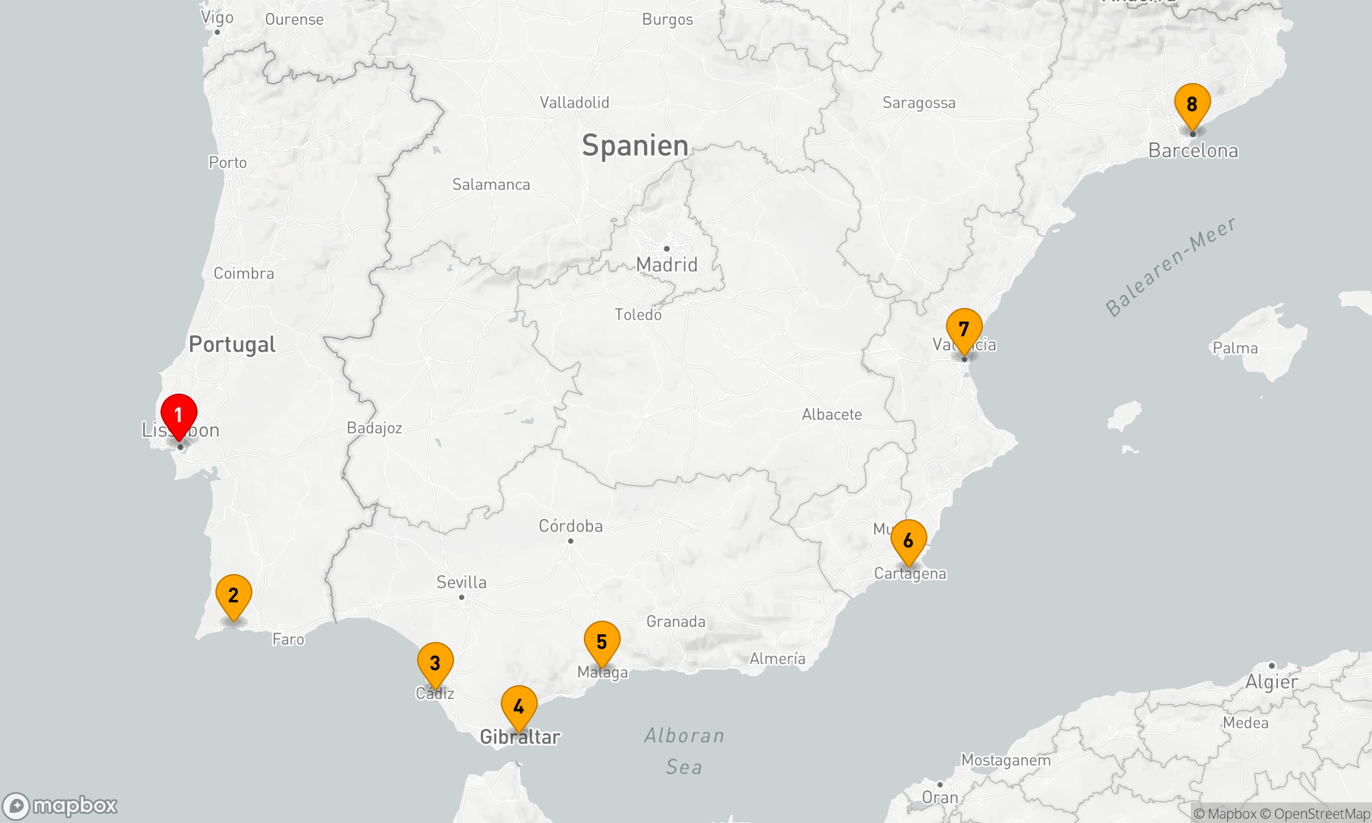 Route 7 Nächte - Perlen der iberischen Küste