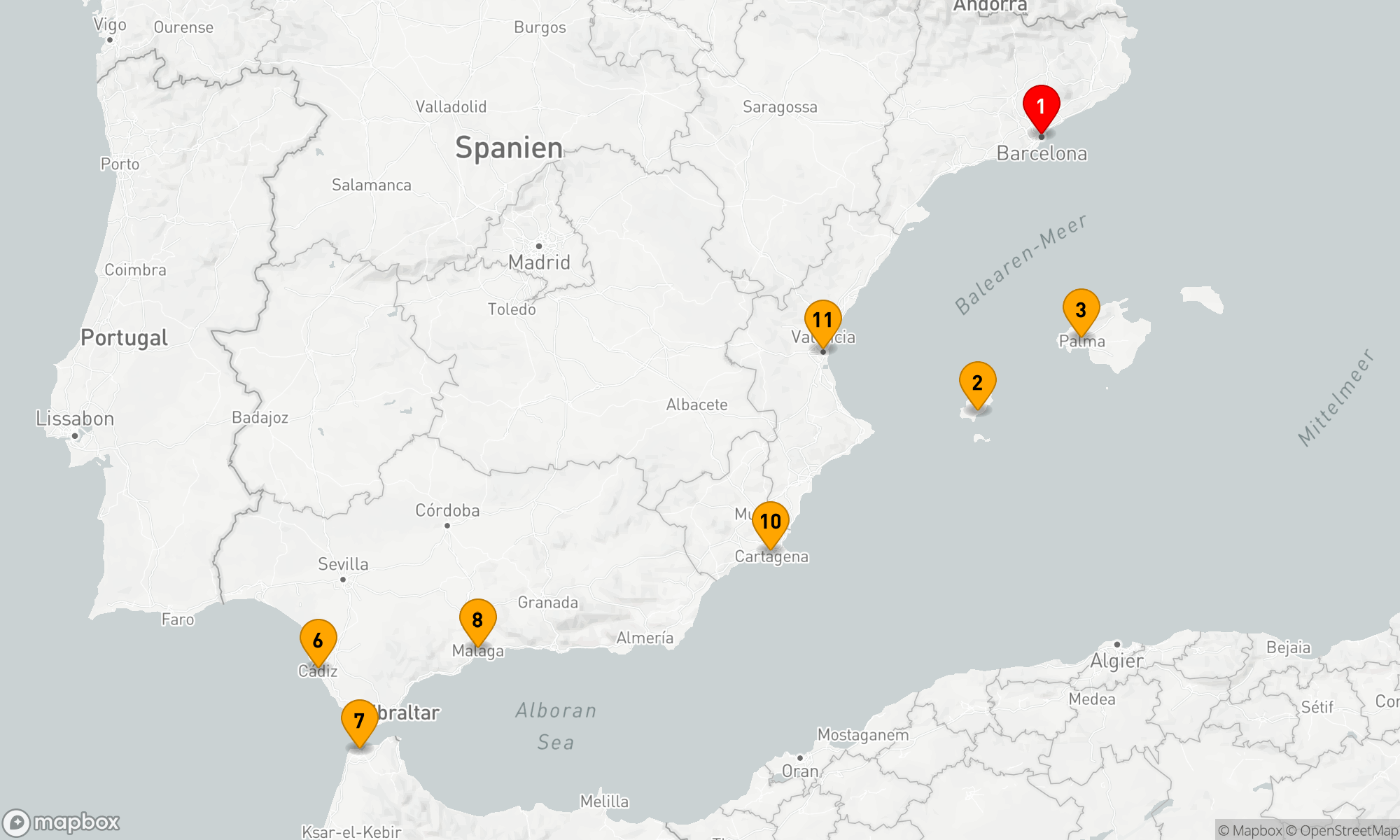 Route 11 Nächte - Mittelmeerzauber: Kulturschätze und Küstenperlen