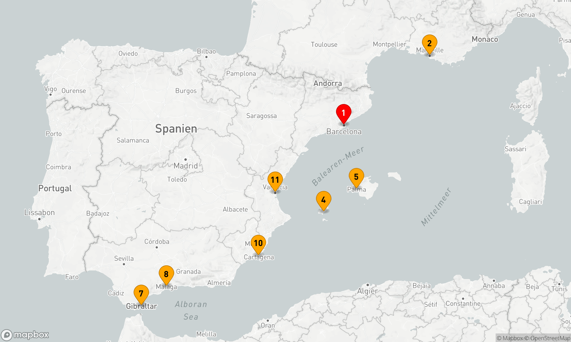 Route 11 Nächte - Mittelmeerperlen: Kultur und Küstenschätze