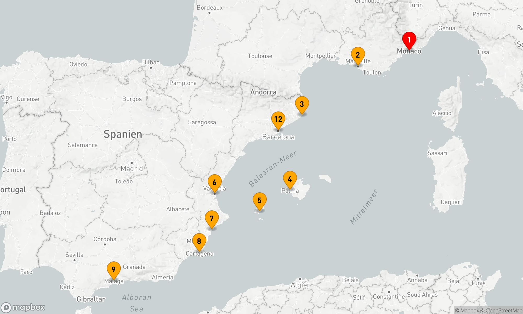 Route 11 Nächte - Mediterrane Glanzlichter