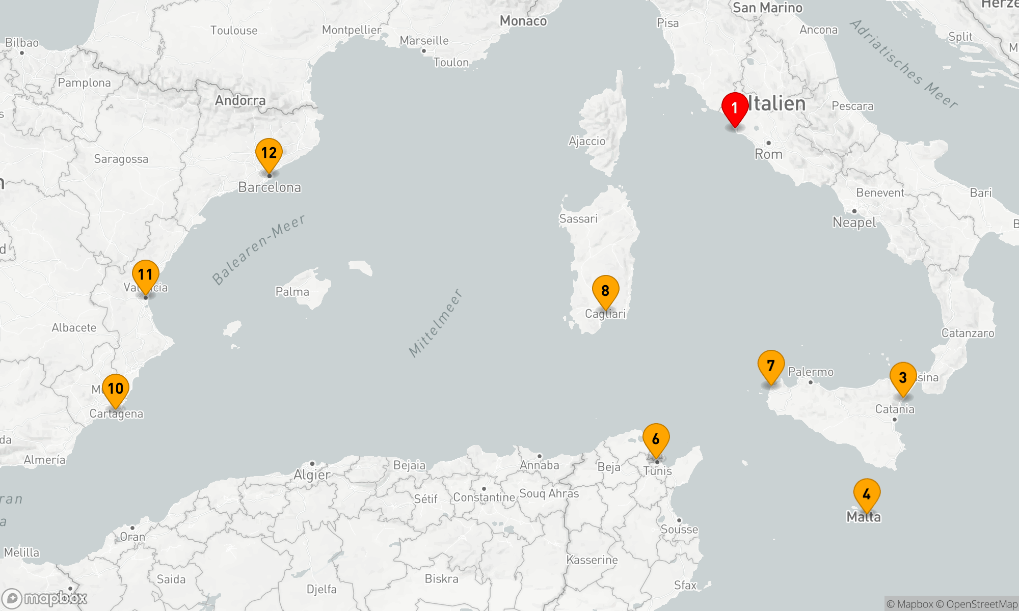 Route 11 Nächte - Mediterrane Entdeckungsreise