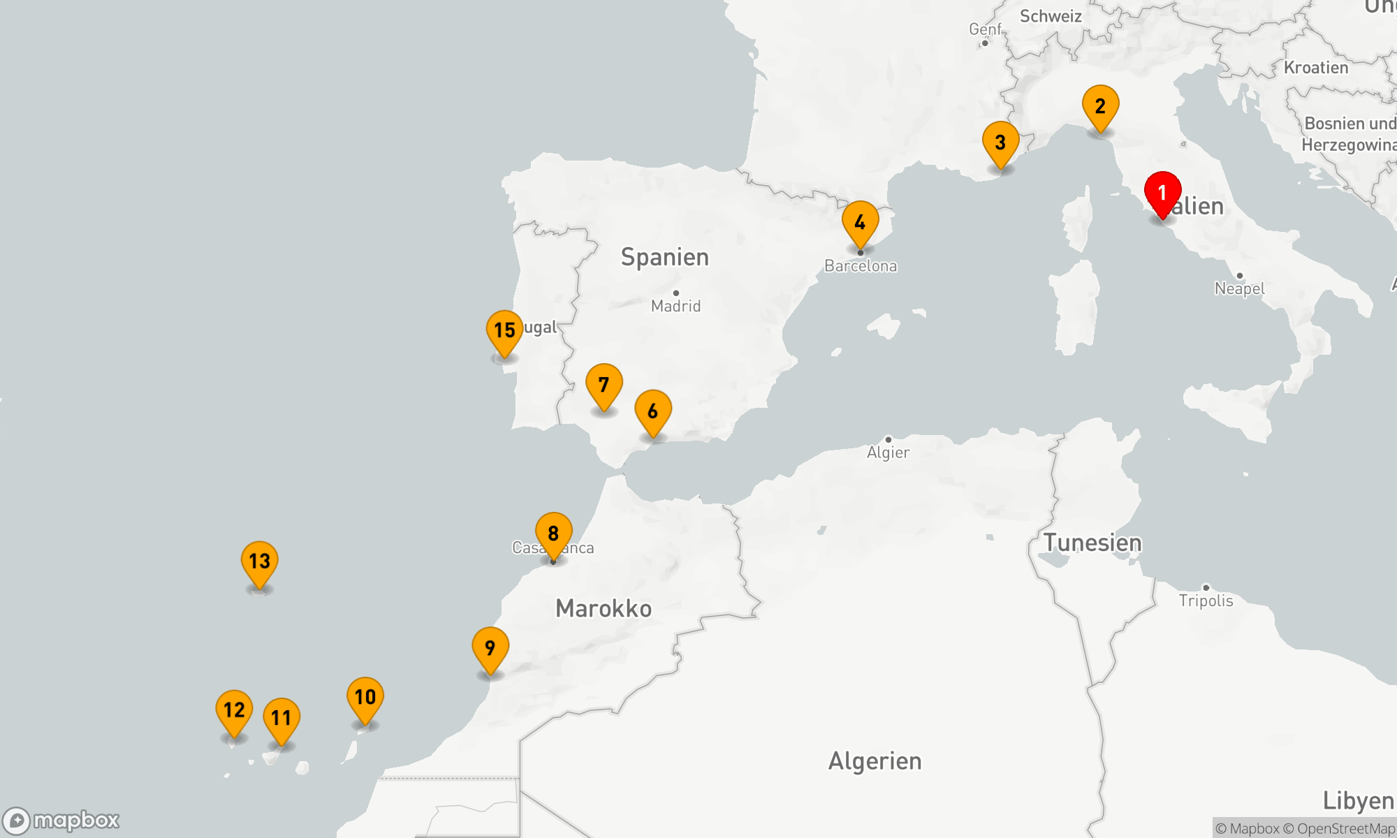 Route 14 Nächte - RIVIERAS,  MINARETS & MORE