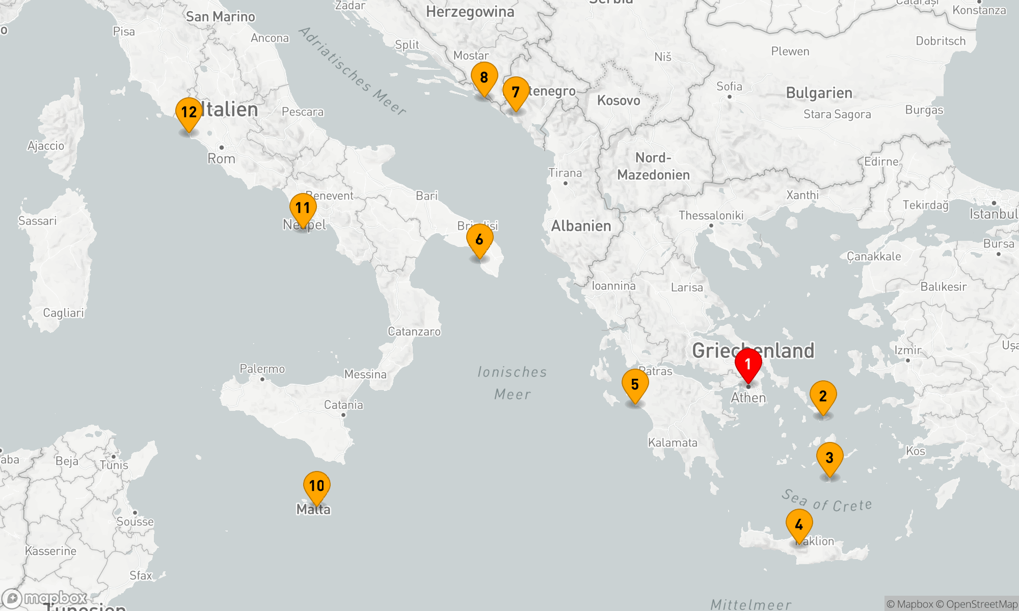 Route 11 Nächte - ISLES OF THE MEDITERRANEAN