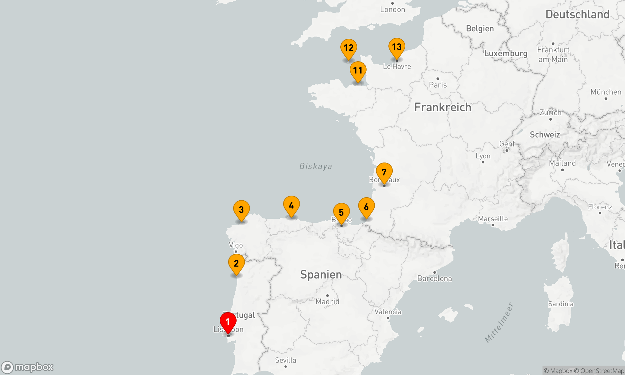 Route 12 Nächte - WINES OF FRANCE & IBERIA