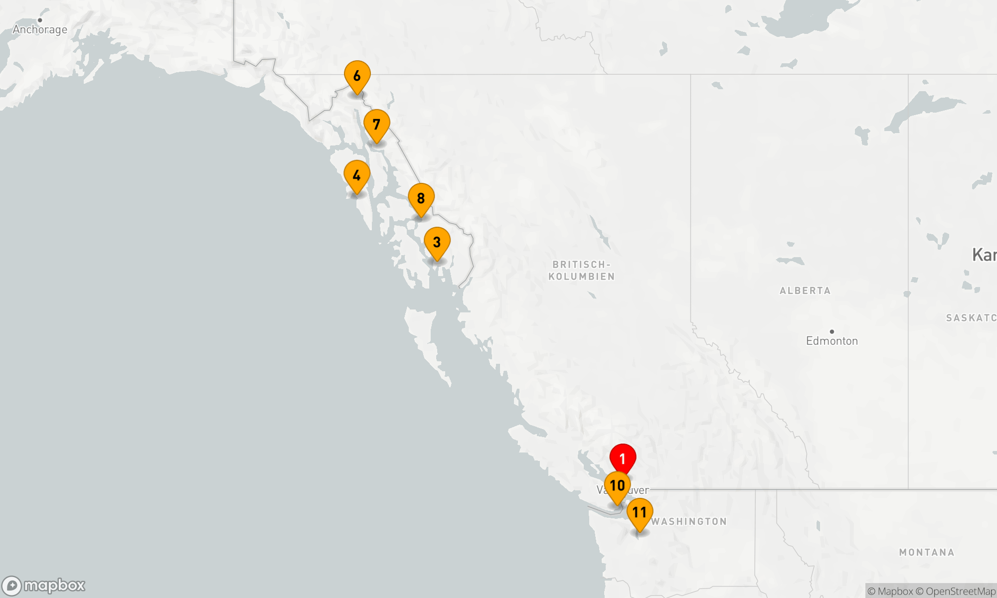 Route 10 Nächte - GOLD RUSH & GLACIERS