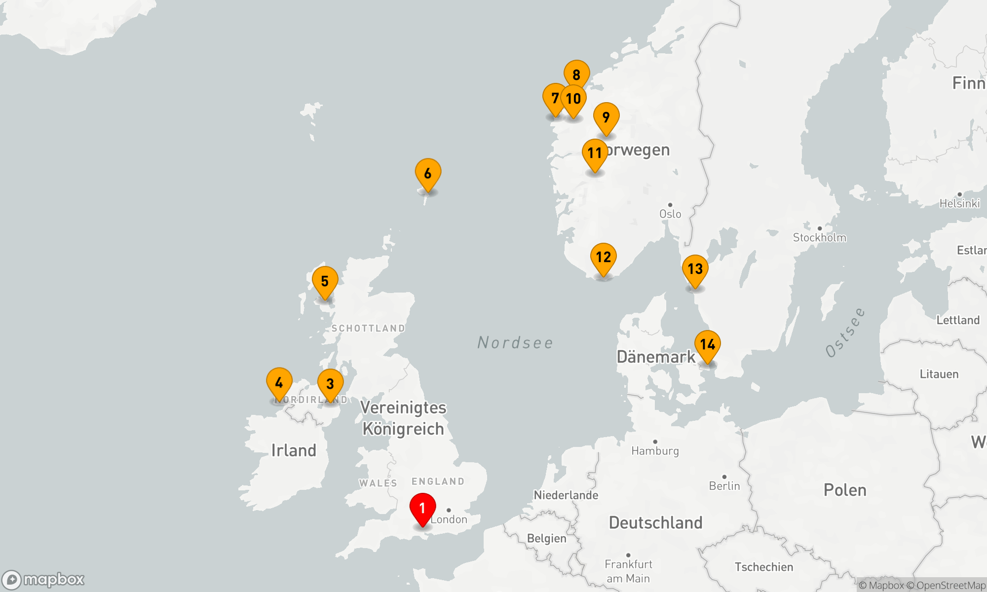 Route 14 Nächte - CASTLES,  FJORDS & CANALS