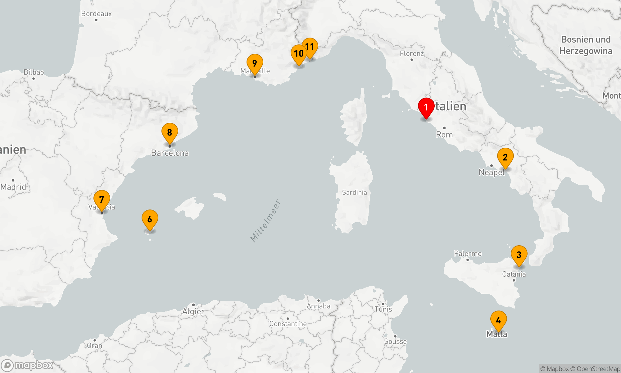 Route 10 Nächte - MEDITERRANEAN MEDLEY