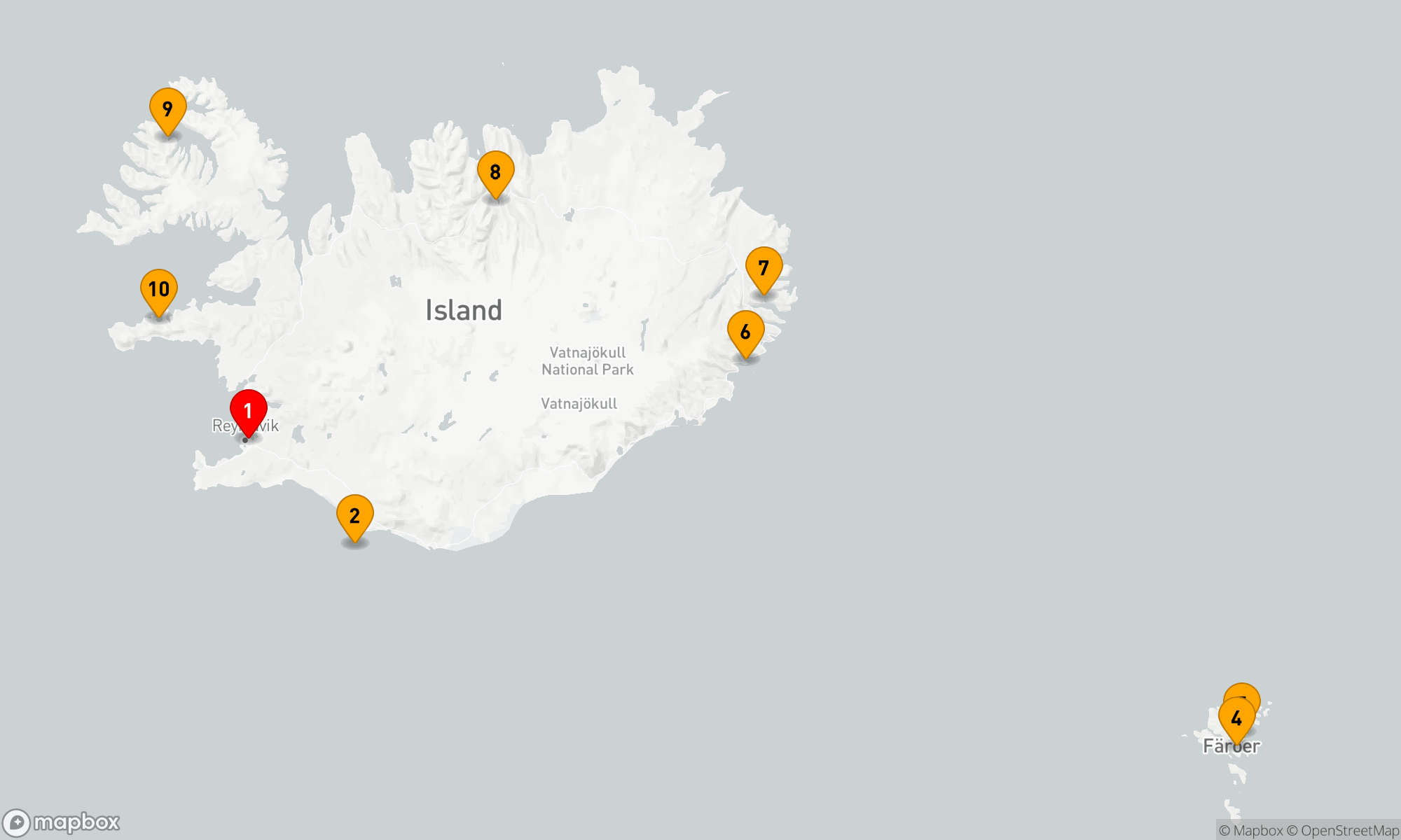 Route 10 Nächte - WONDERS OF ICELAND