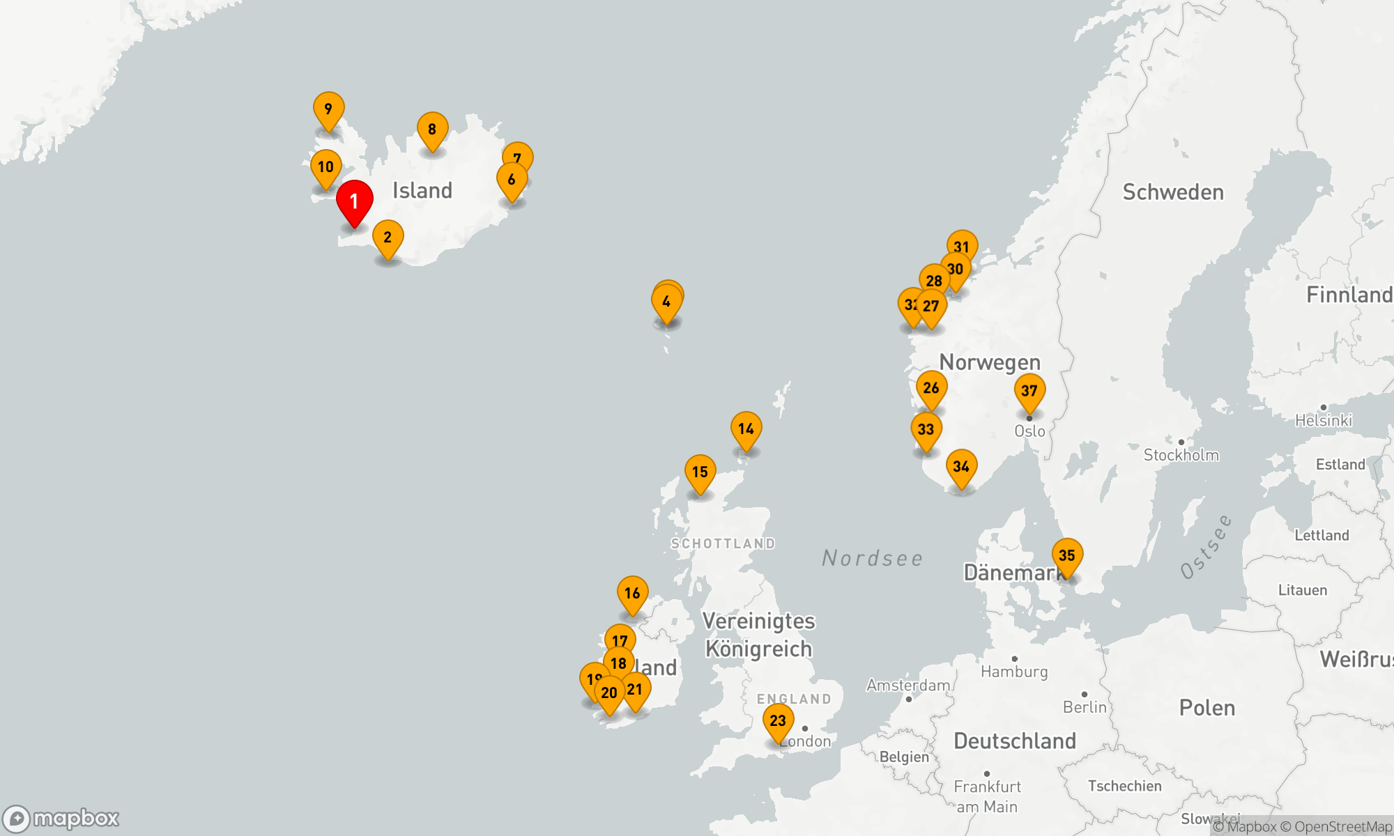 Route 36 Nächte - ICELAND & NORDIC SPLENDORS