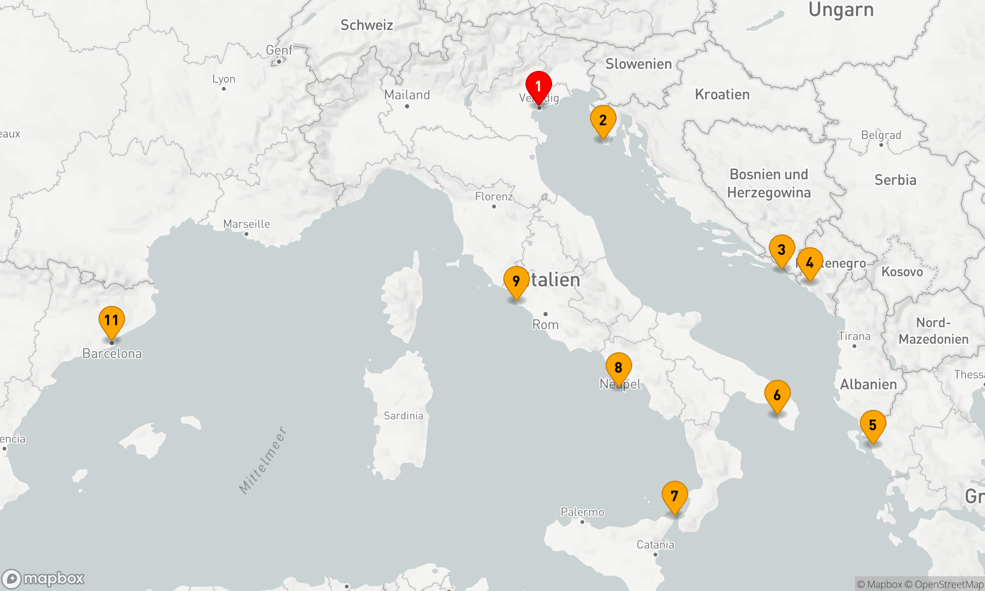 Route 10 Nächte - DALMATIAN & ITALIAN GEMS