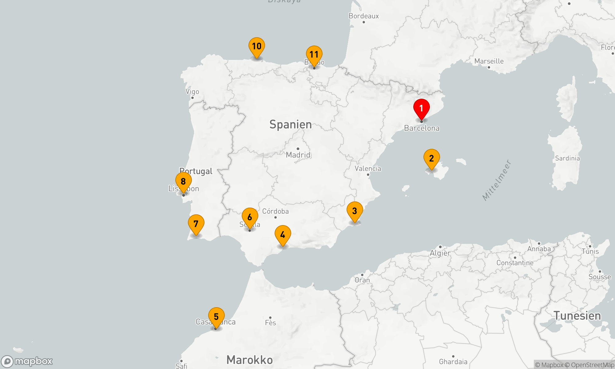 Route 10 Nächte - IBERIA CIRCUMNAVIGATION