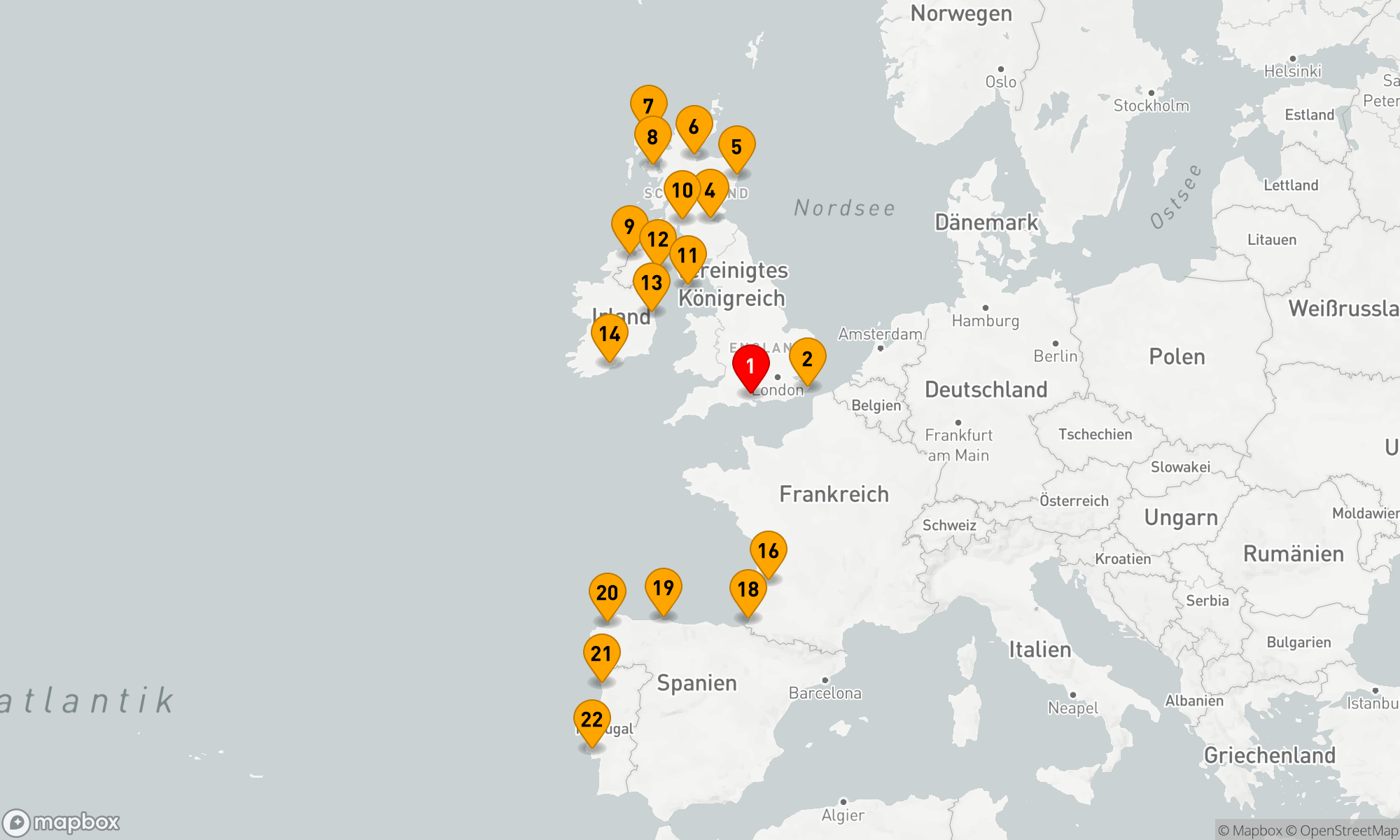 Route 21 Nächte - WESTERN EUROPE CHARMS