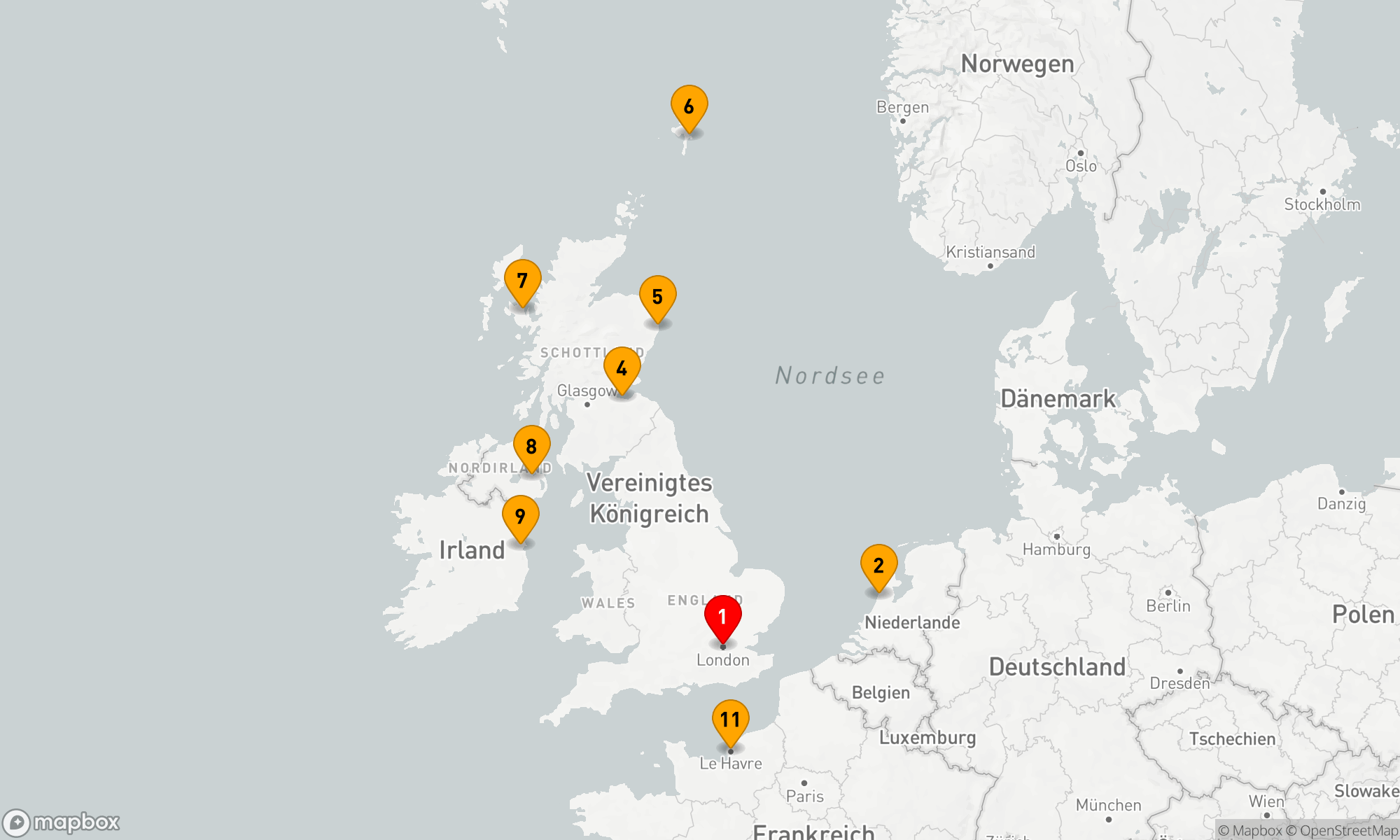 Route 11 Nächte - NORTHERN EUROPE CAPITALS